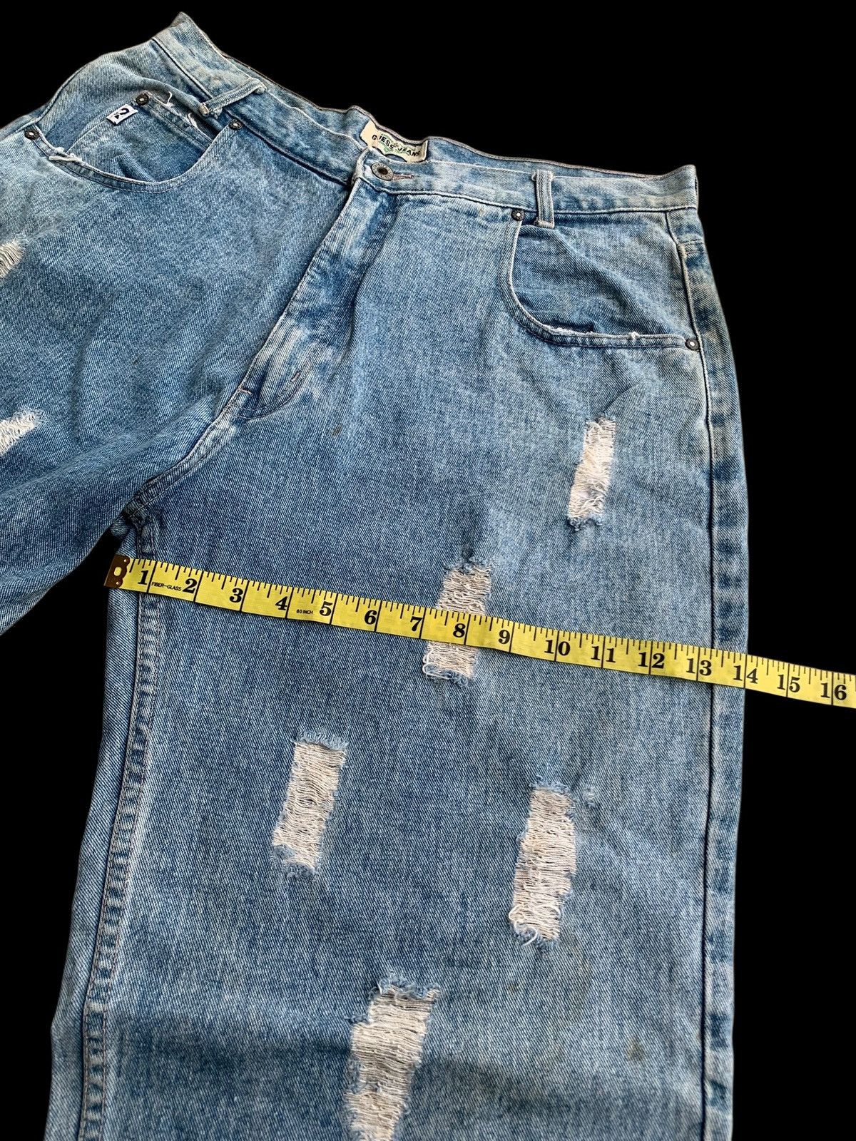 Guess × Japanese Brand × Vintage American Guess Light Blue Baggy Distressed Jeans Size US 34 / EU 50 - 23 Thumbnail