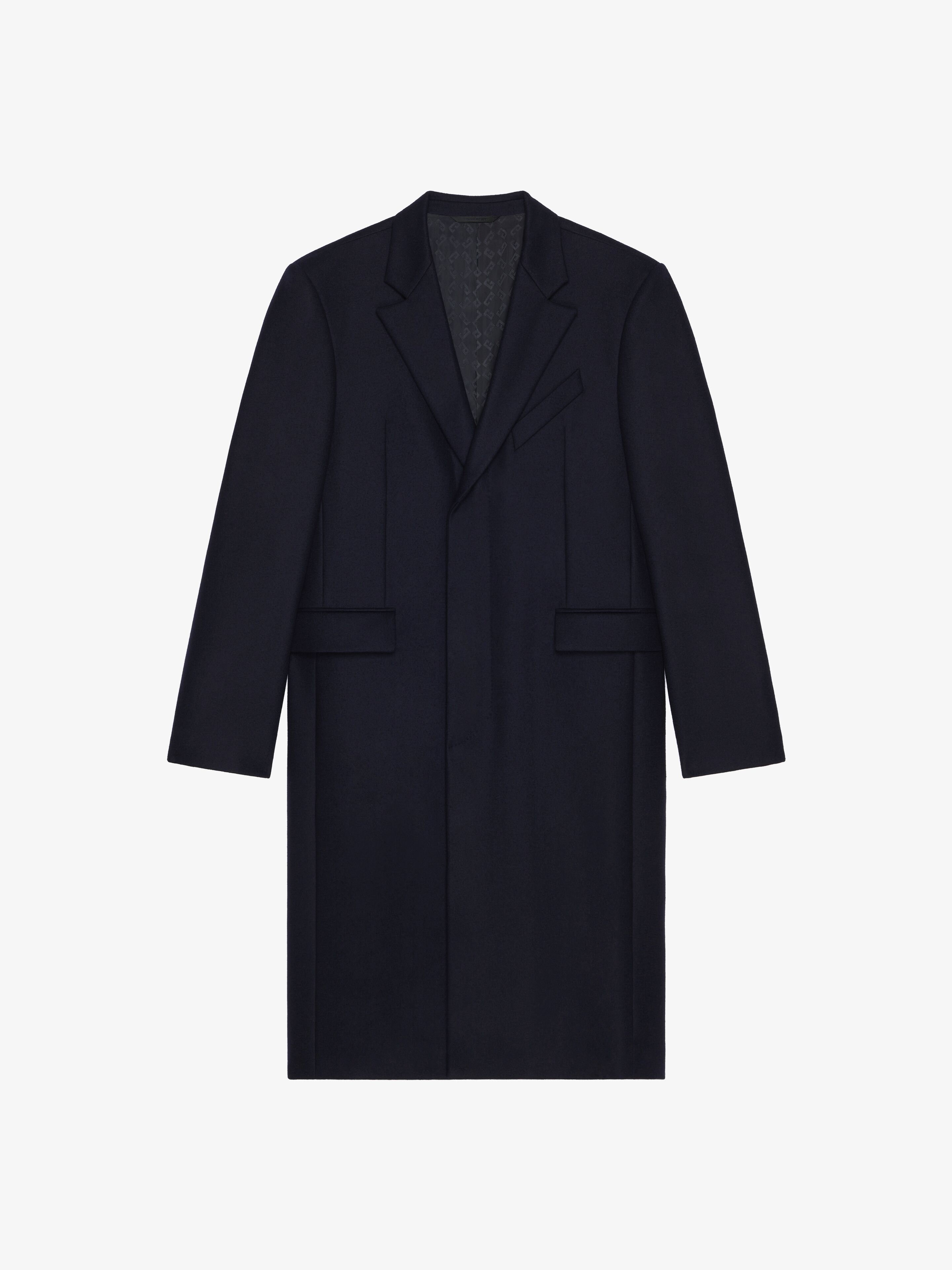 Givenchy o1w1db10925 Fitted Long Coat in Blue Size US L / EU 52-54 / 3 - 1 Thumbnail