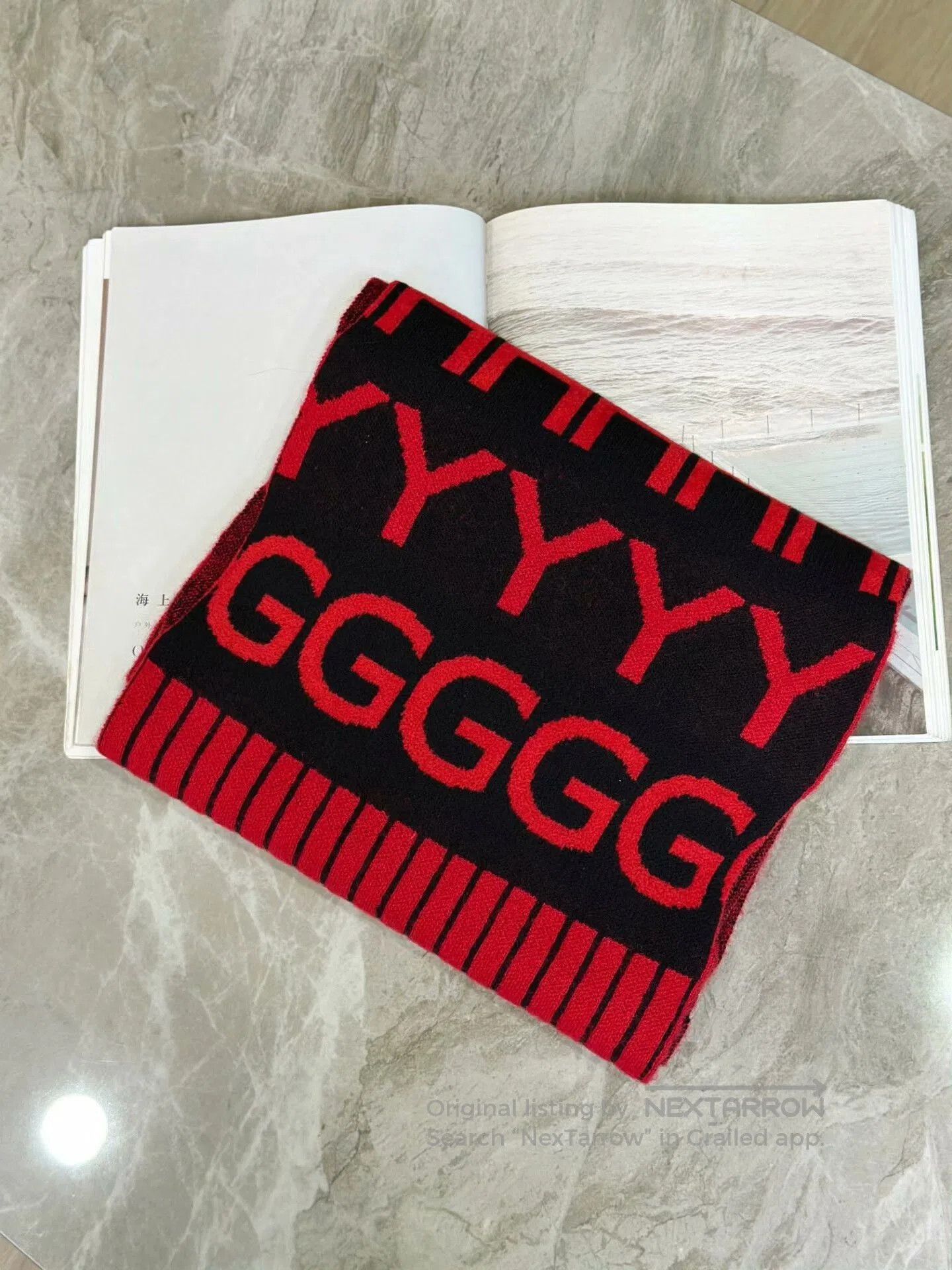 Givenchy GIVENCHY Black Red Casual Printed Scarf. Size ONE SIZE - 1 Thumbnail