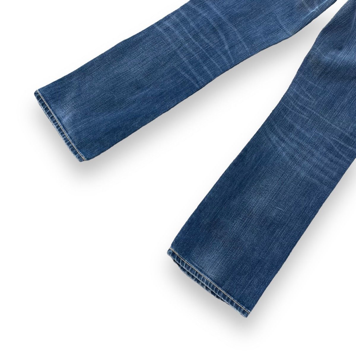VINTAGE Y2K EVISU X PUMA DISTRESSED WASHED DENIM PANTS