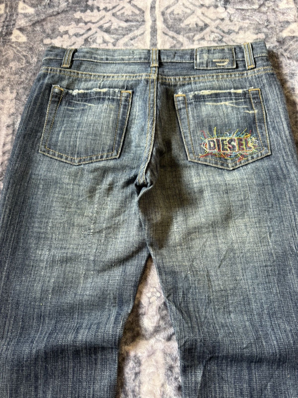 Diesel Vintage Diesel Boro Weave Distressed Flared Jeans Size US 29 - 15 Thumbnail