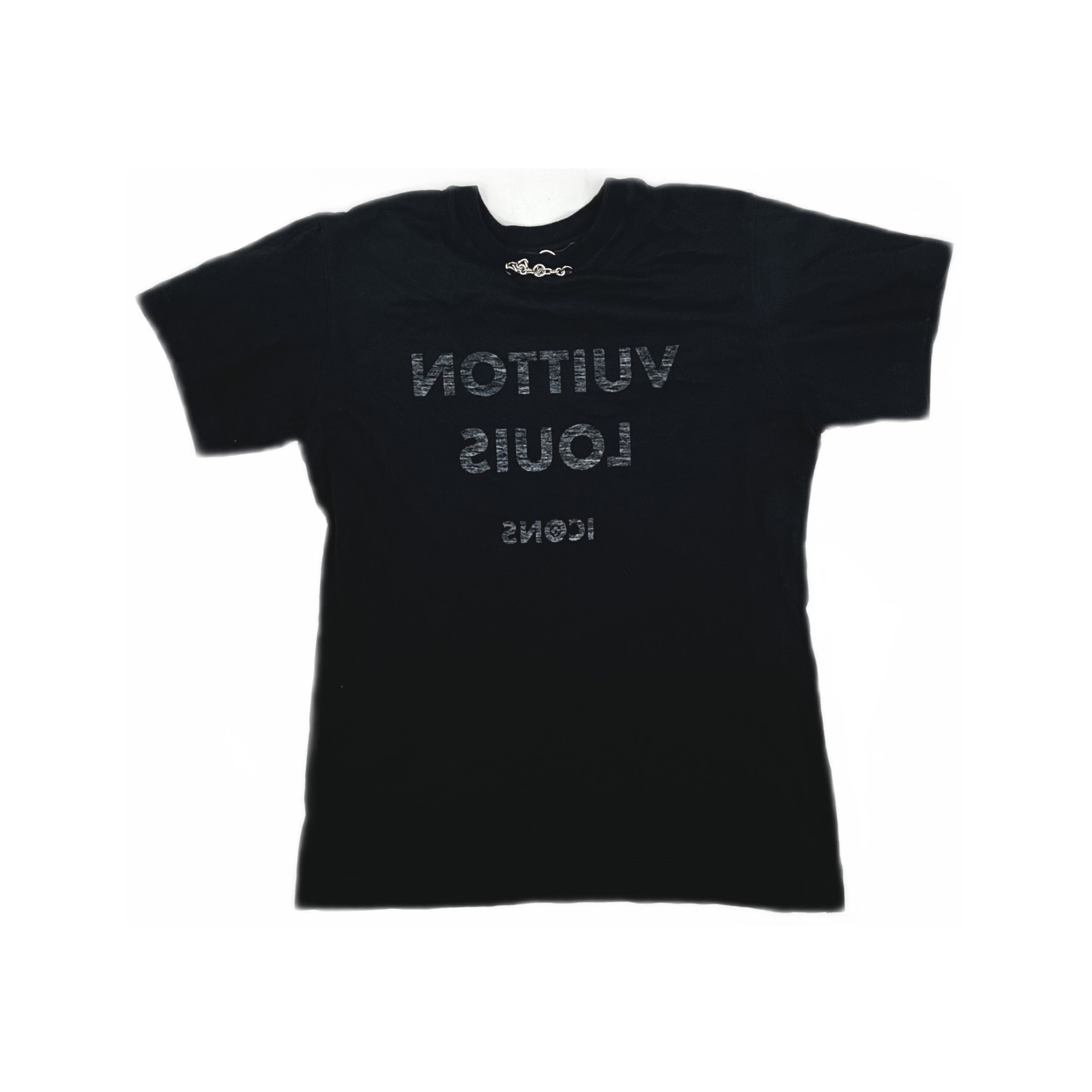 Louis Vuitton LOUIS VUITTON LOGO BLACK CREWNECK T-SHIRT FOR JAPAN
