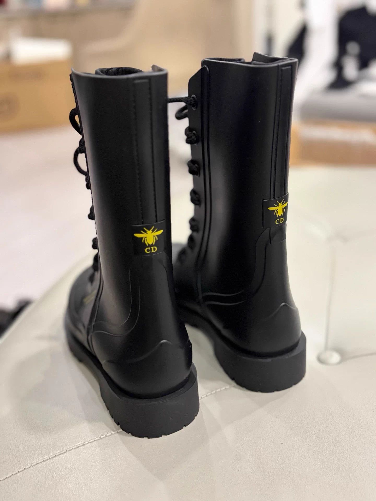 Dior Dior black logo high-top rain boots 99 new 37 Size US 6 / IT 36 - 2 Thumbnail