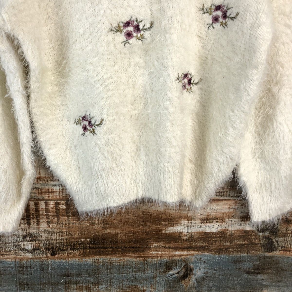 Homespun Knitwear × Japanese Brand DLL Earth Music & Econology Ivory Knitwear #C226 Size S / US 4 / IT 40 - 6 Thumbnail