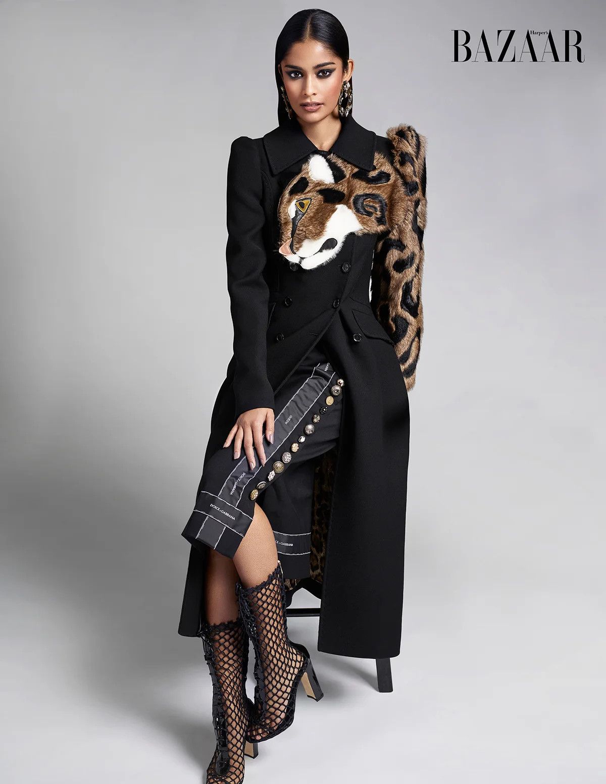 Dolce & Gabbana F/W 2017 RUNWAY RACCON TIGER WOOL COAT Size S / US 4 / IT 40 - 2 Thumbnail