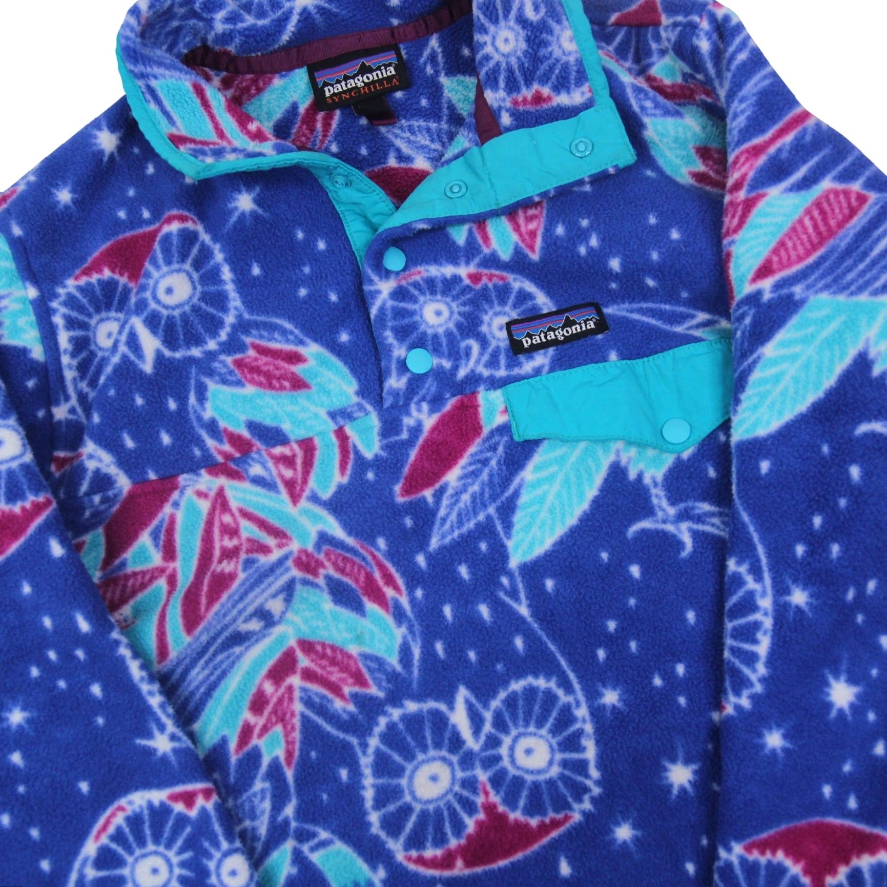 Patagonia Patagonia Synchilla Harvest Moon Womens M Allover Owl Print Snap T Sweater Size M / US 6-8 / IT 42-44 - 3 Thumbnail