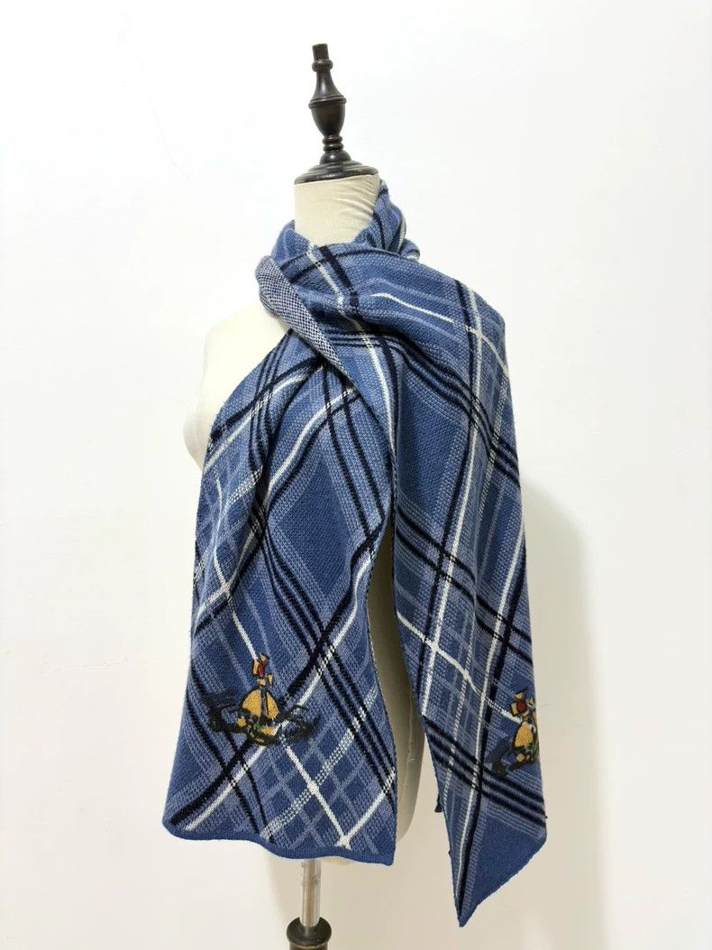 Vivienne Westwood Vivienne Westwood Blue striped Saturn scarf Size ONE SIZE - 1 Thumbnail