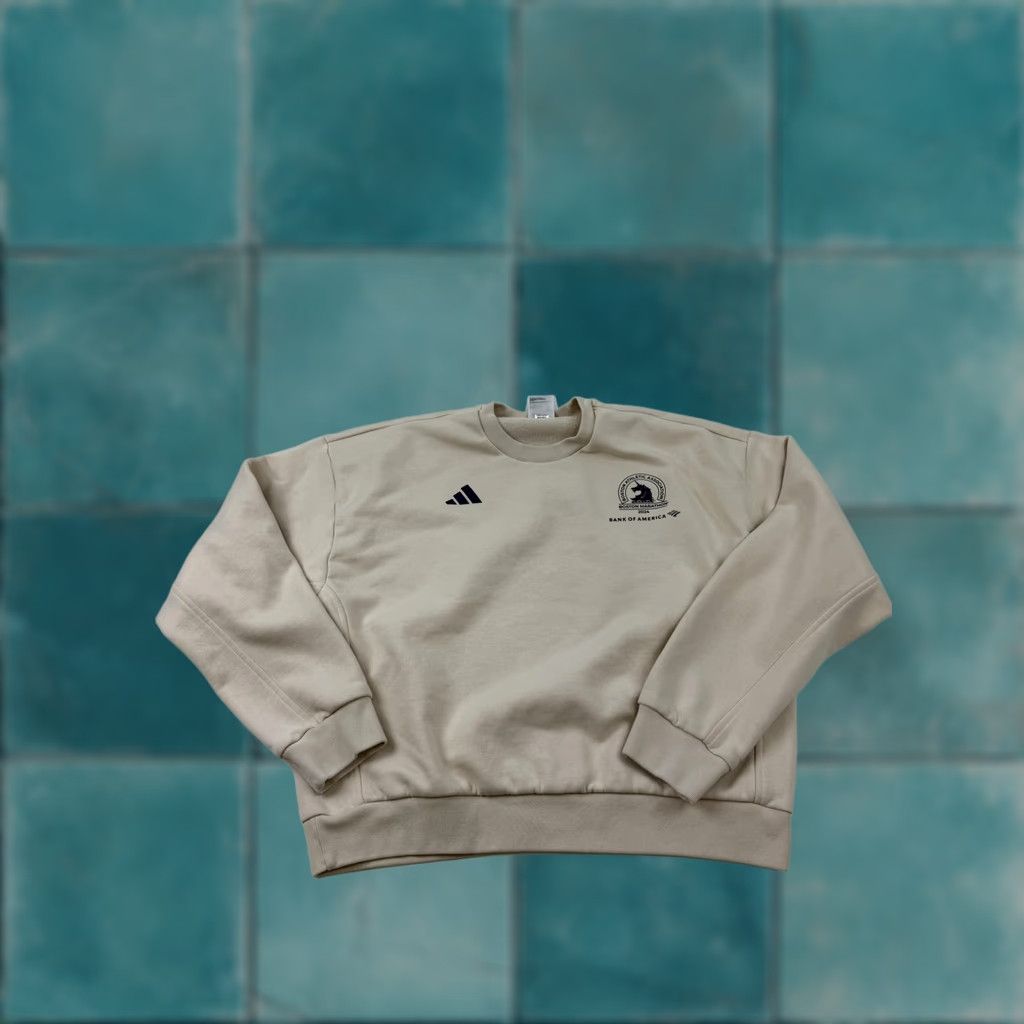 Adidas Adidas Sweatshirt Womens M Beige Crewneck Boston Marathon Bank Of America Logo Graphic Print Sports Winter Running & Jogging Size M / US 6-8 / IT 42-44 - 1 Thumbnail