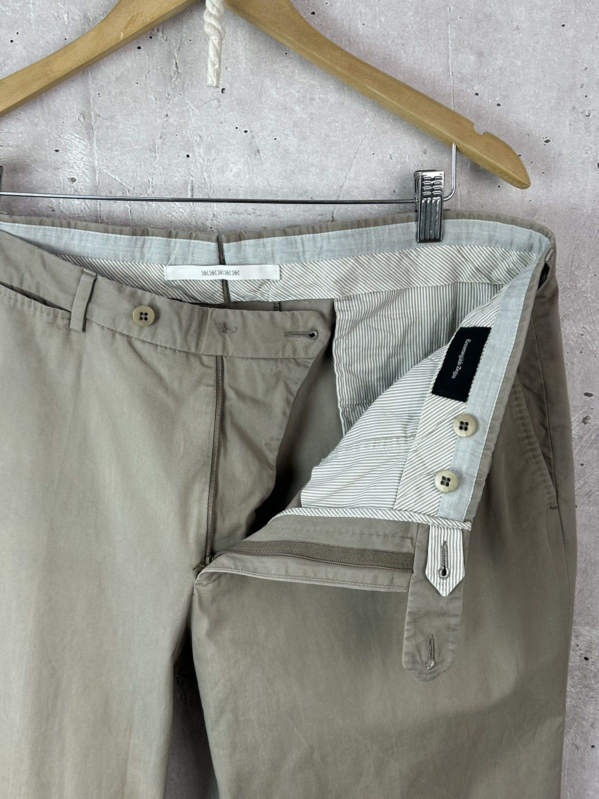 Ermenegildo Zegna Ermenegildo Zegna Slim-fit Beige Cotton Men’s Chino Pants Size US 36 / EU 52 - 11 Thumbnail