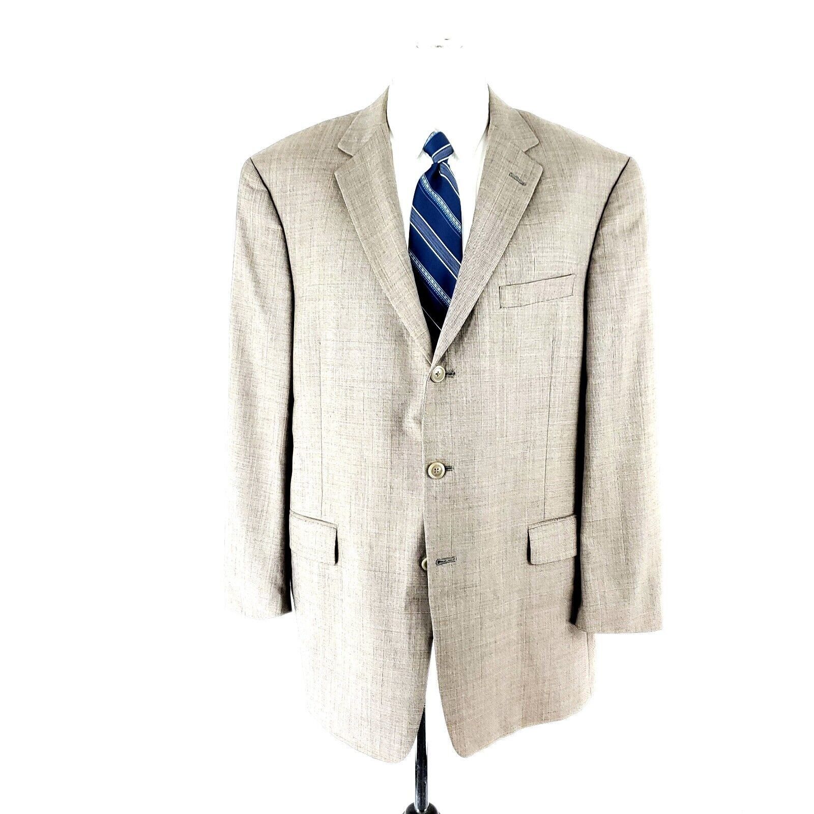 Hart Schaffner Marx Hart Schaffner Marx Gold Trumpeter Wool 3 Button Blazer 44R Size 44R - 3 Thumbnail