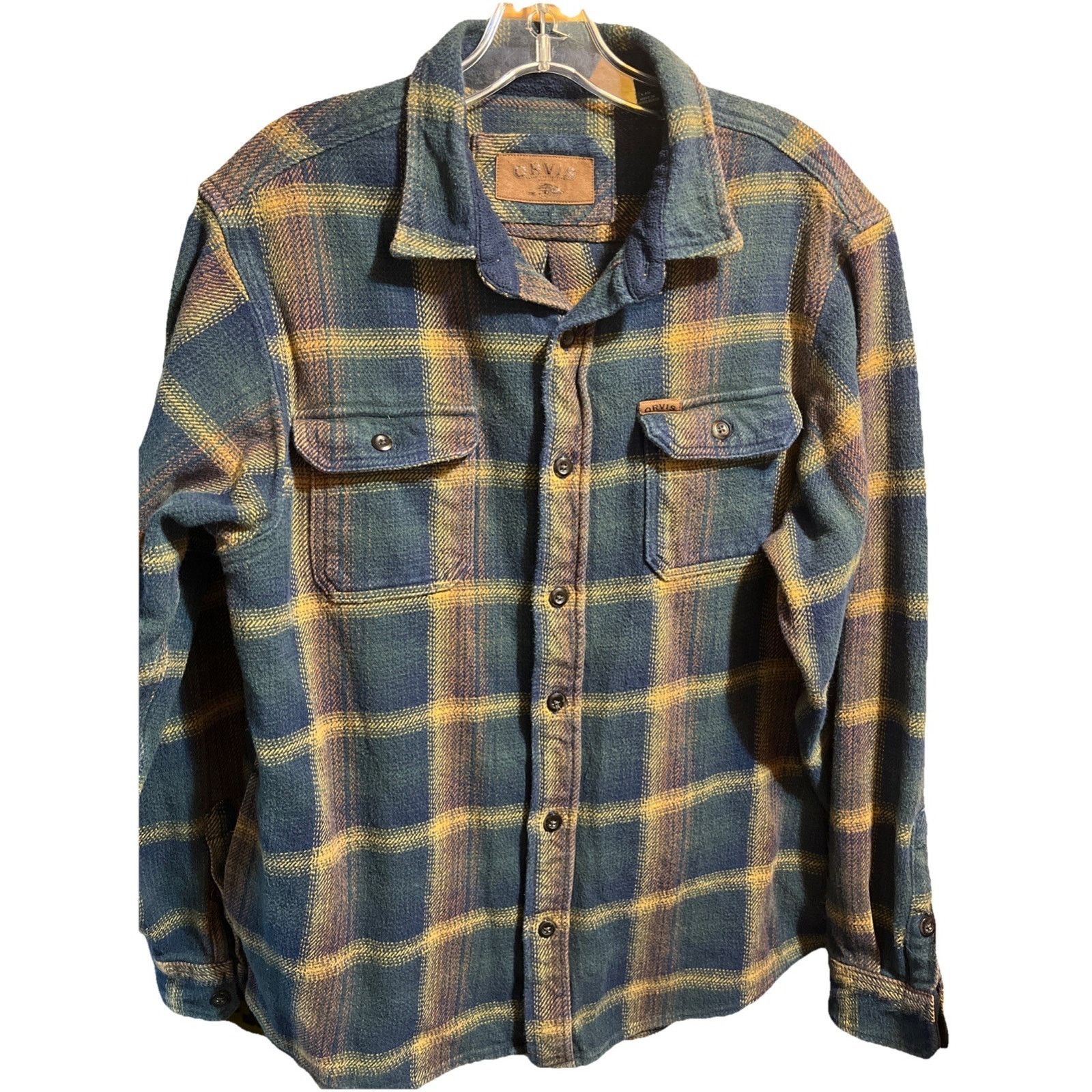 Orvis Orvis Vintage Shirt Mens Large Blue Plaid Flannel Cotton Y2k Size US L / EU 52-54 / 3 - 1 Thumbnail