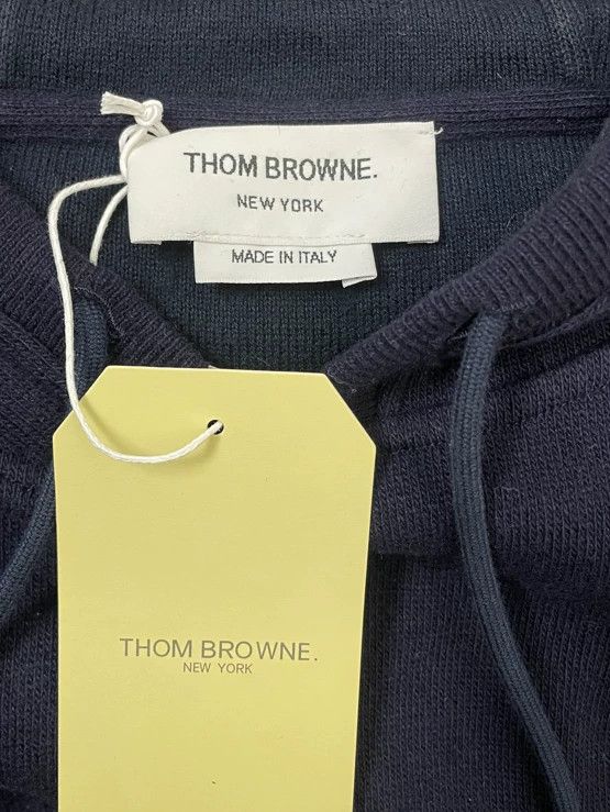 Thom Browne Thom browne Dark blue four-striped cashmere hoodie 2504-Nex Size US M / EU 48-50 / 2 - 5 Thumbnail