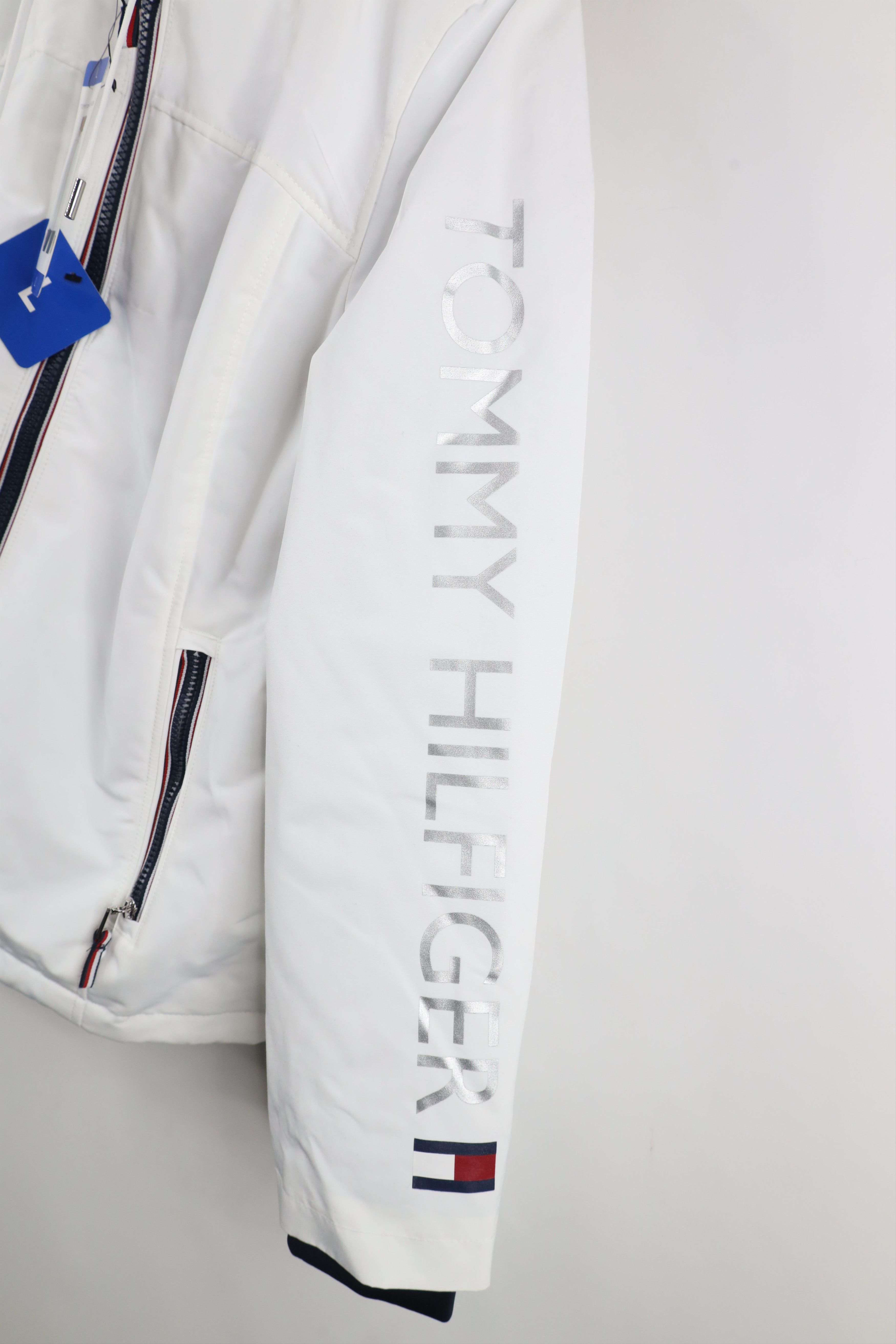 Tommy Hilfiger × Vintage New Tommy Hilfiger Fleece Lined Full Zip Hooded Jacket White Size L / US 10 / IT 46 - 4 Thumbnail