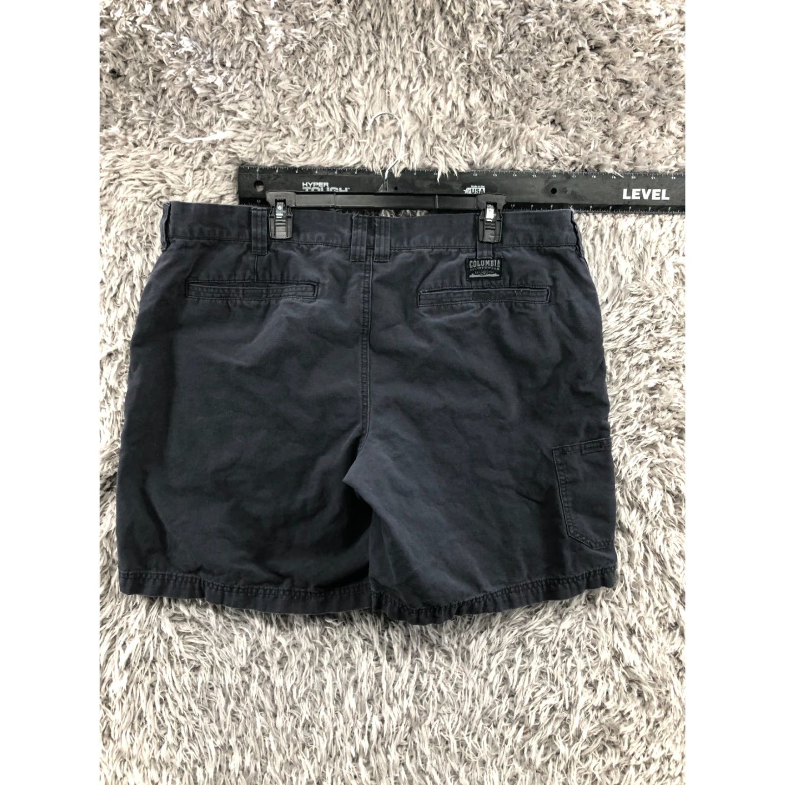 Vintage Columbia Mens Bermuda Shorts 42 Mid Rise Dark Wash Blue Zip Pocket Casual 5-Pocket Belt Loops Regular Fit Cotton Blend Size US 42 / EU 58 - 5 Thumbnail