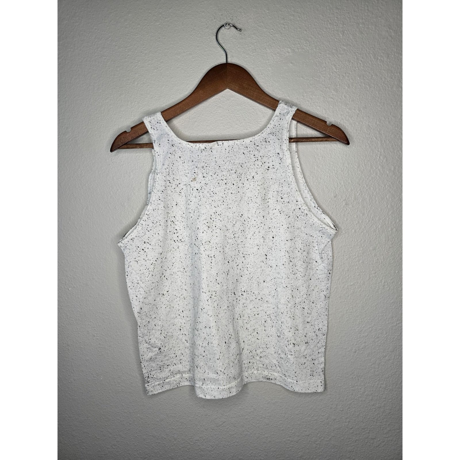 Vintage Vintage Blank Tank Top Womens White Speckled Sleeveless Tee Size L / US 10 / IT 46 - 8 Thumbnail