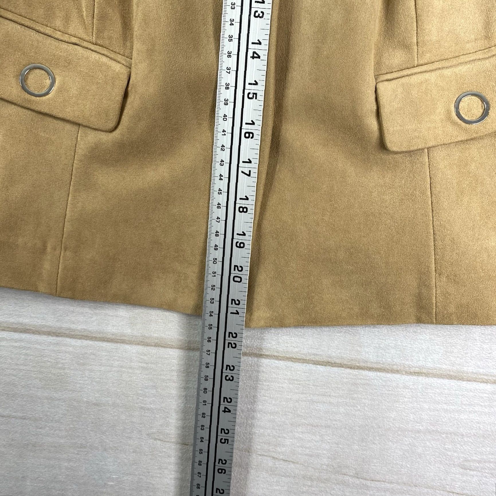 Vintage VINTAGE Chico's Jacket Sz 1 M 8/10 Tan Faux Suede Moto Blazer Snap Front Lined - Women - Size M - Brown - Motorcycle - 90s Size M / US 6-8 / IT 42-44 - 5 Thumbnail