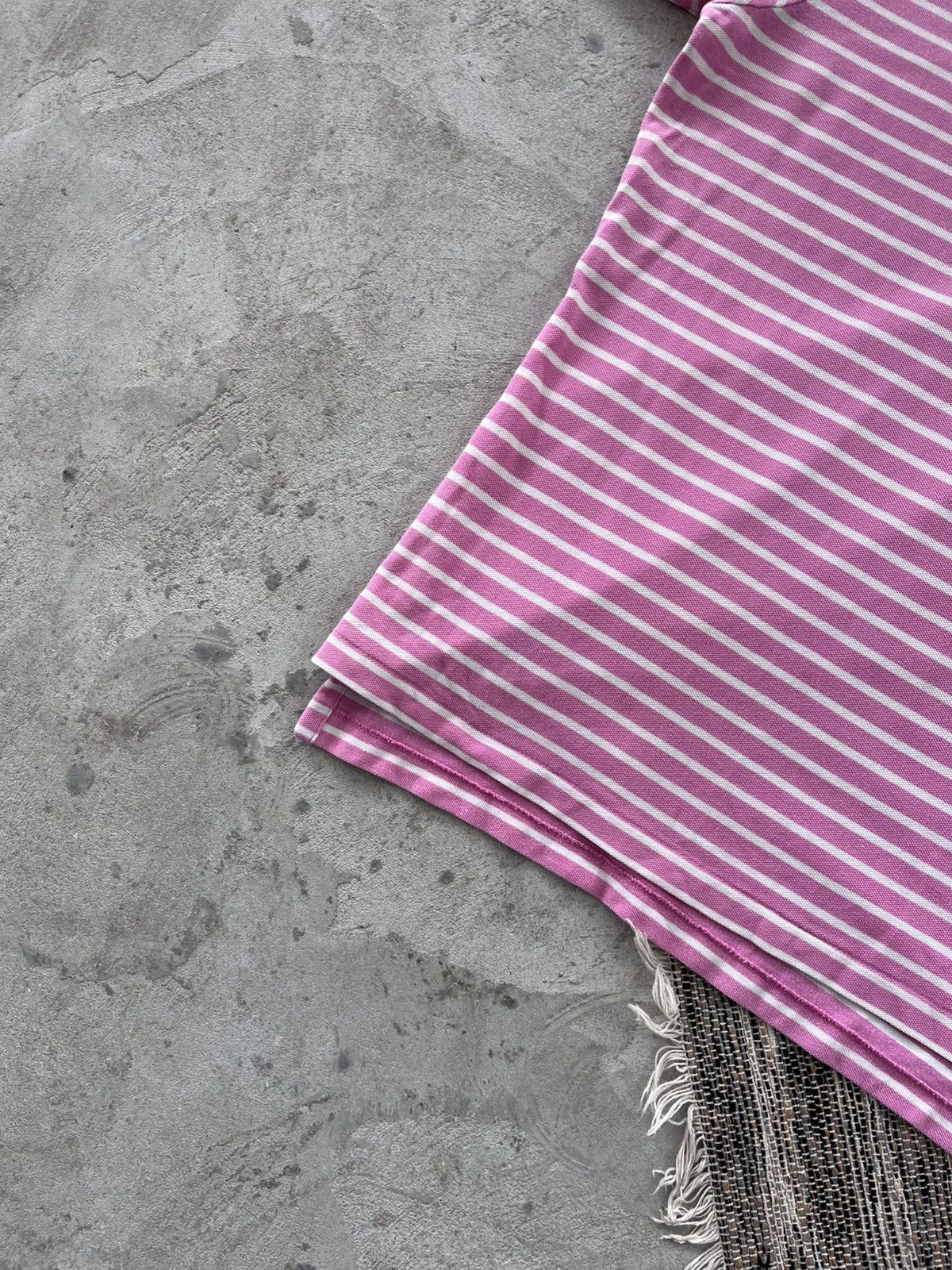 Polo Ralph Lauren Vintage Polo Ralph Lauren Pink White Striped Polo Shirt Y2K Size US XL / EU 56 / 4 - 8 Thumbnail