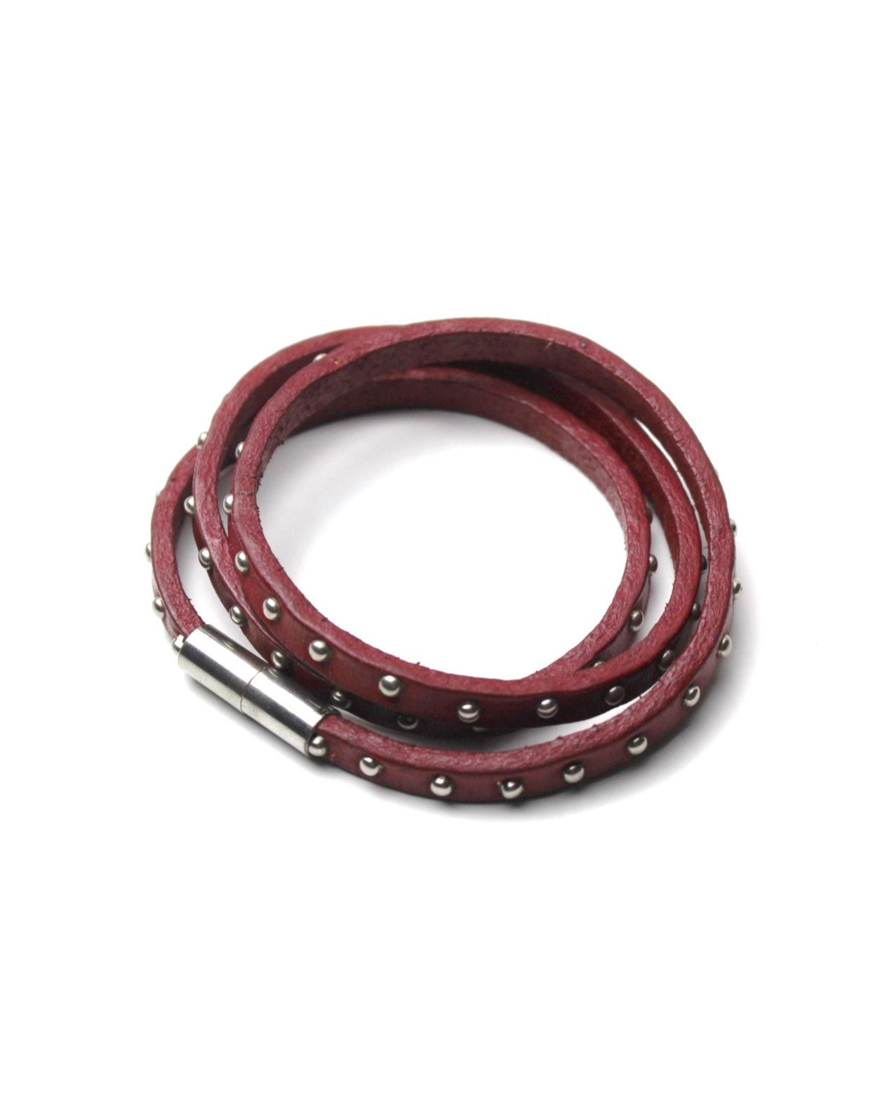 Vintage 2000S JAPANESE MADE TRIPLE-WRAP STUDDED LEATHER BRACELET Size ONE SIZE - 3 Thumbnail