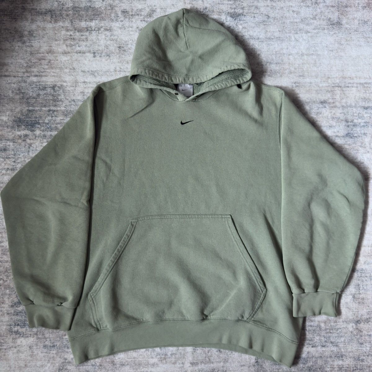 Nike Vintage Nike Center Swoosh Hoodie Pistachio Green Size US L / EU 52-54 / 3 - 1 Thumbnail
