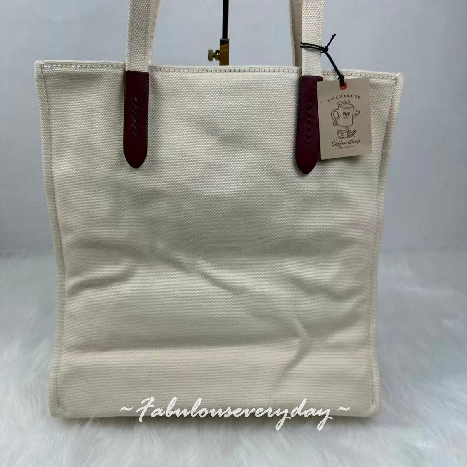 Coach Coach Coffee Shop Tote Canvas Coffee Cup Cream CS484 Size ONE SIZE - 3 Thumbnail