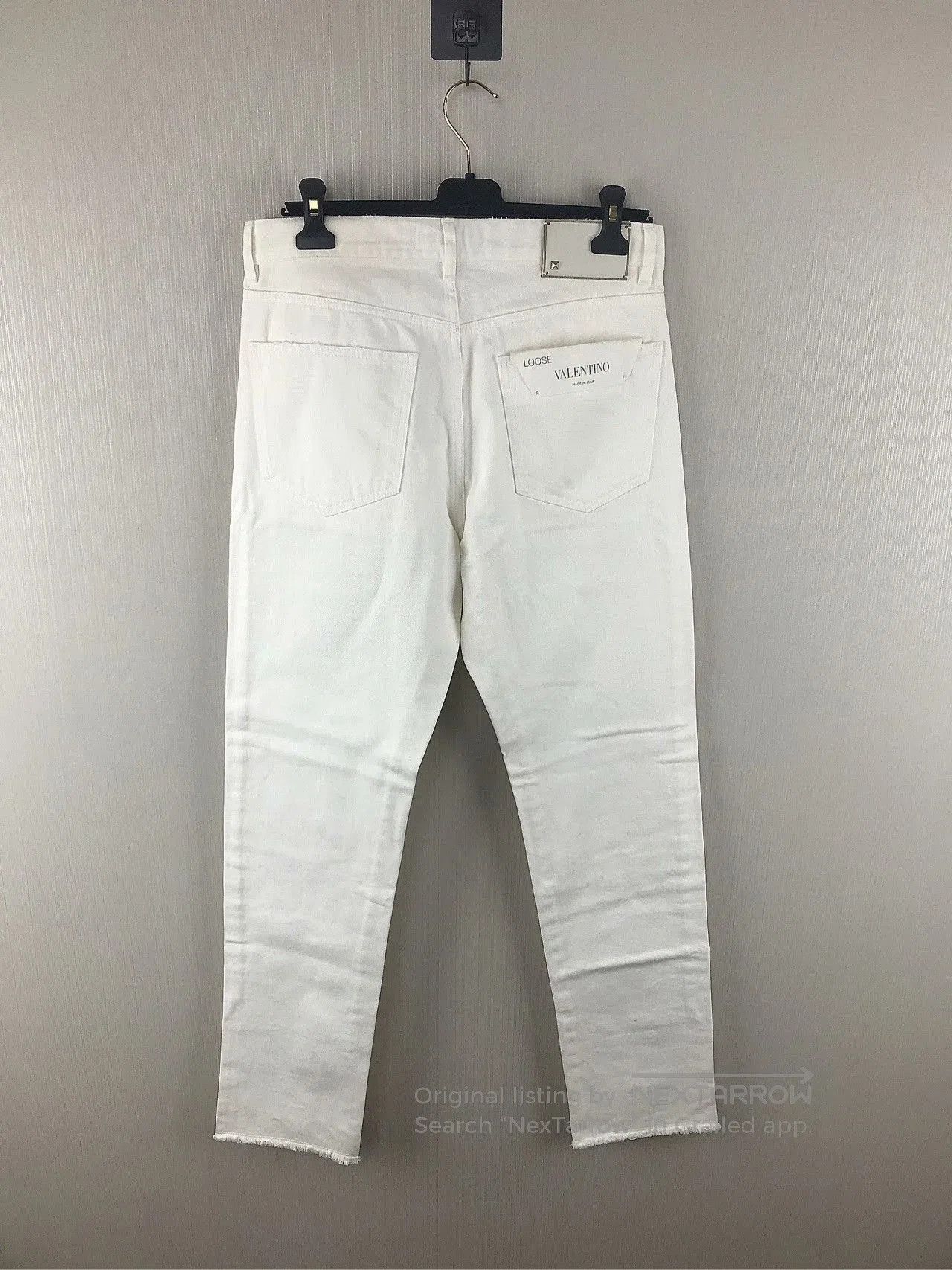 Valentino Studded Leather Patch Jeans.
