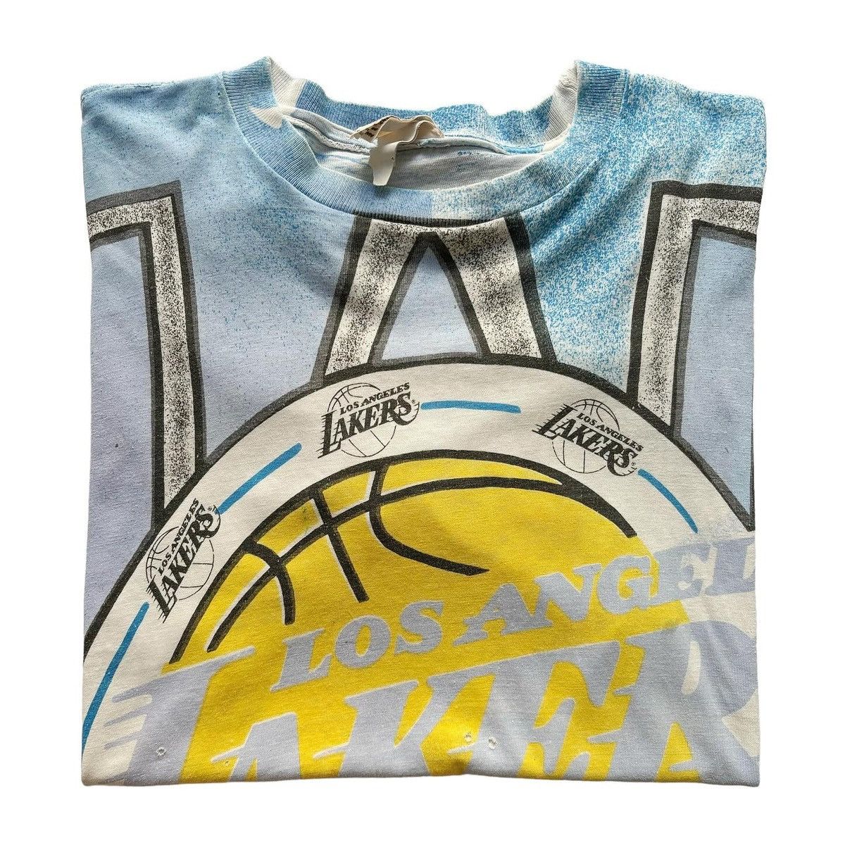 image of Vintage 90's Magic Johnson Ts Lakers Aop Single Stitch Tee, Men's (Size Large)