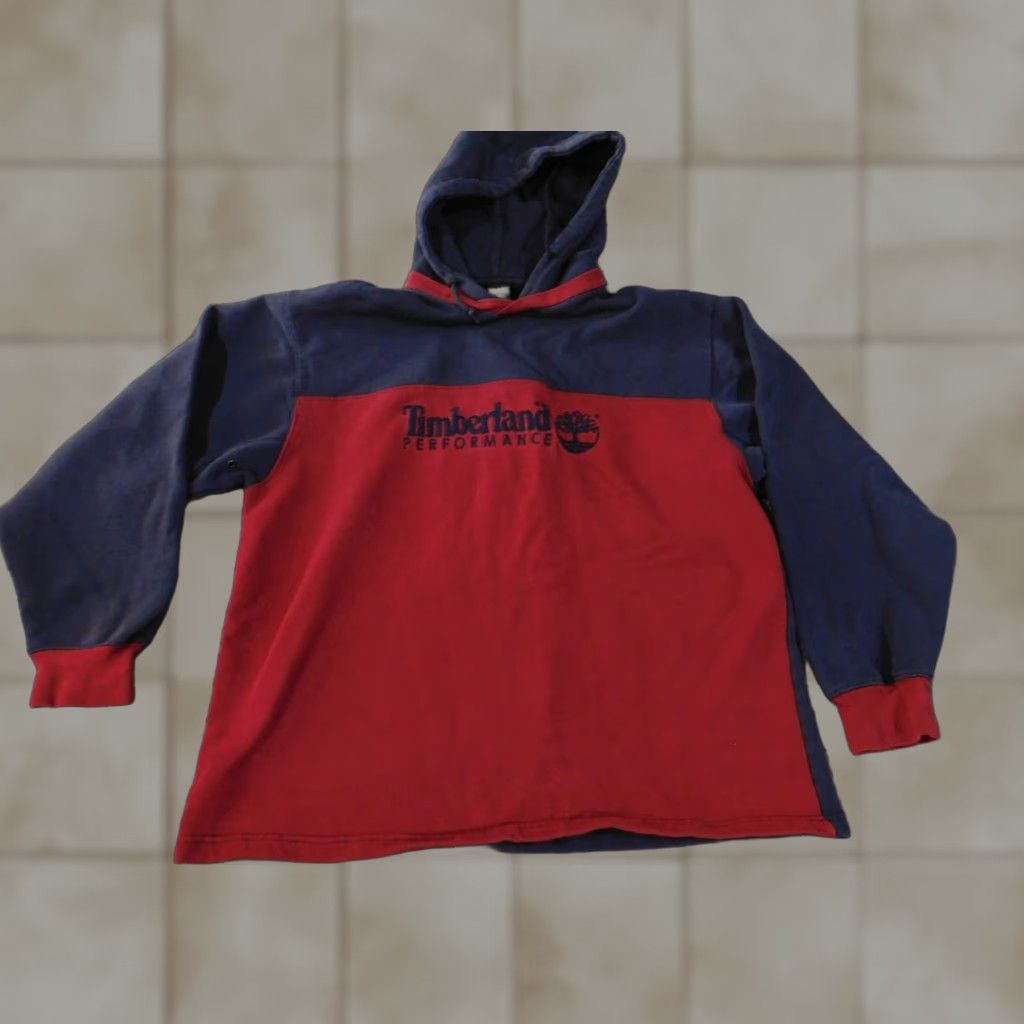 Timberland Timberland Hoodie Mens M Blue Pullover Knit Cotton Polyester Logo Pockets Vintage No 90s Retro Sports Outdoor Walking Mens Size US M / EU 48-50 / 2 - 1 Thumbnail