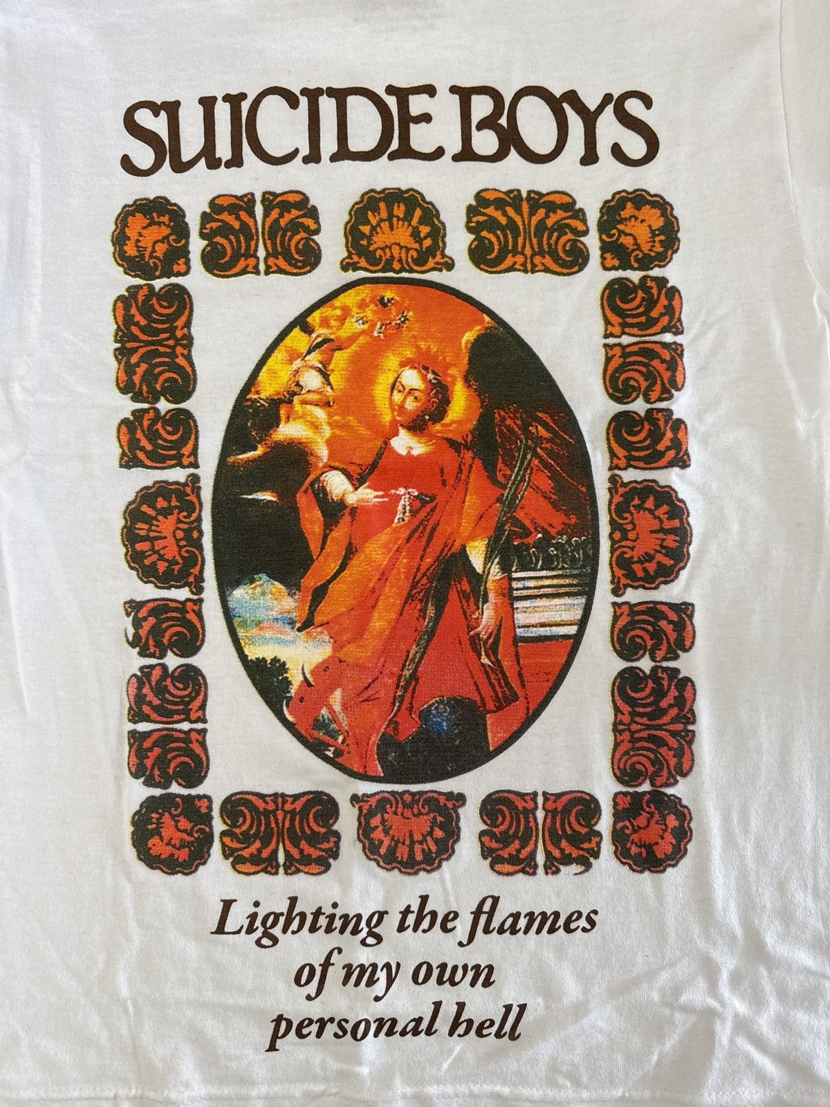 G59 Records $uicideboy$ “Lighting the Flames” Tee - White - Small Size US S / EU 44-46 / 1 - 4 Thumbnail