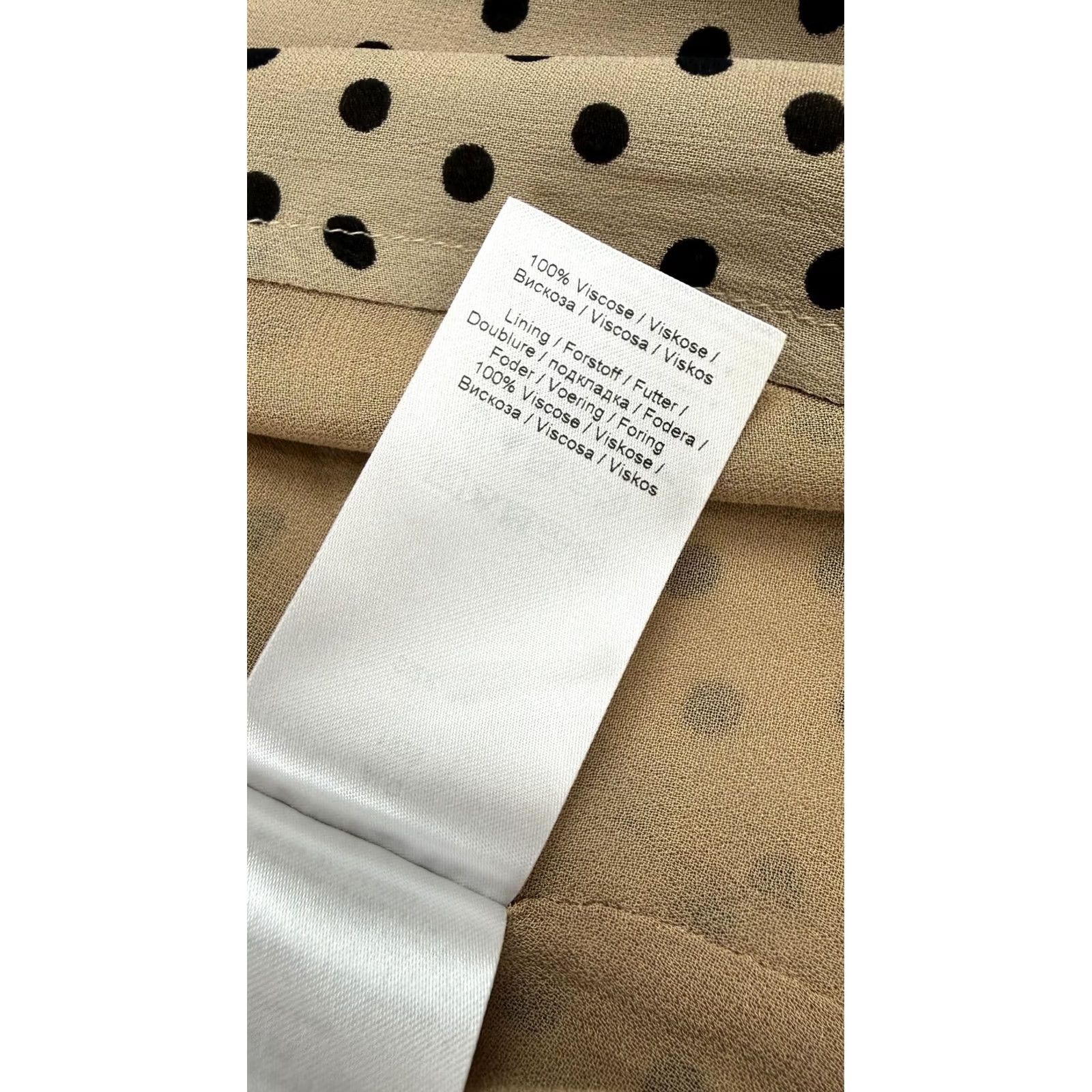 Ganni Ganni Dress Womens 34 Beige Black Polka Dot Slip Spaghetti Strap V Neck Flowy Maxi Size XXS / US 00 / IT 34 - 6 Thumbnail