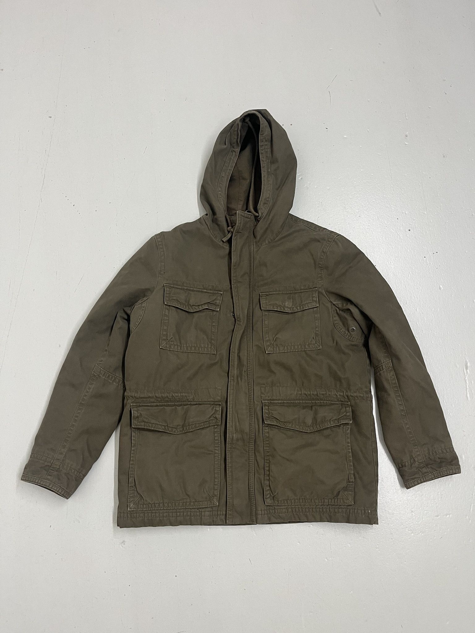 Vintage 2000s American Eagle Olive Military Style Hooded Active Jacket Size L Size US L / EU 52-54 / 3 - 1 Thumbnail