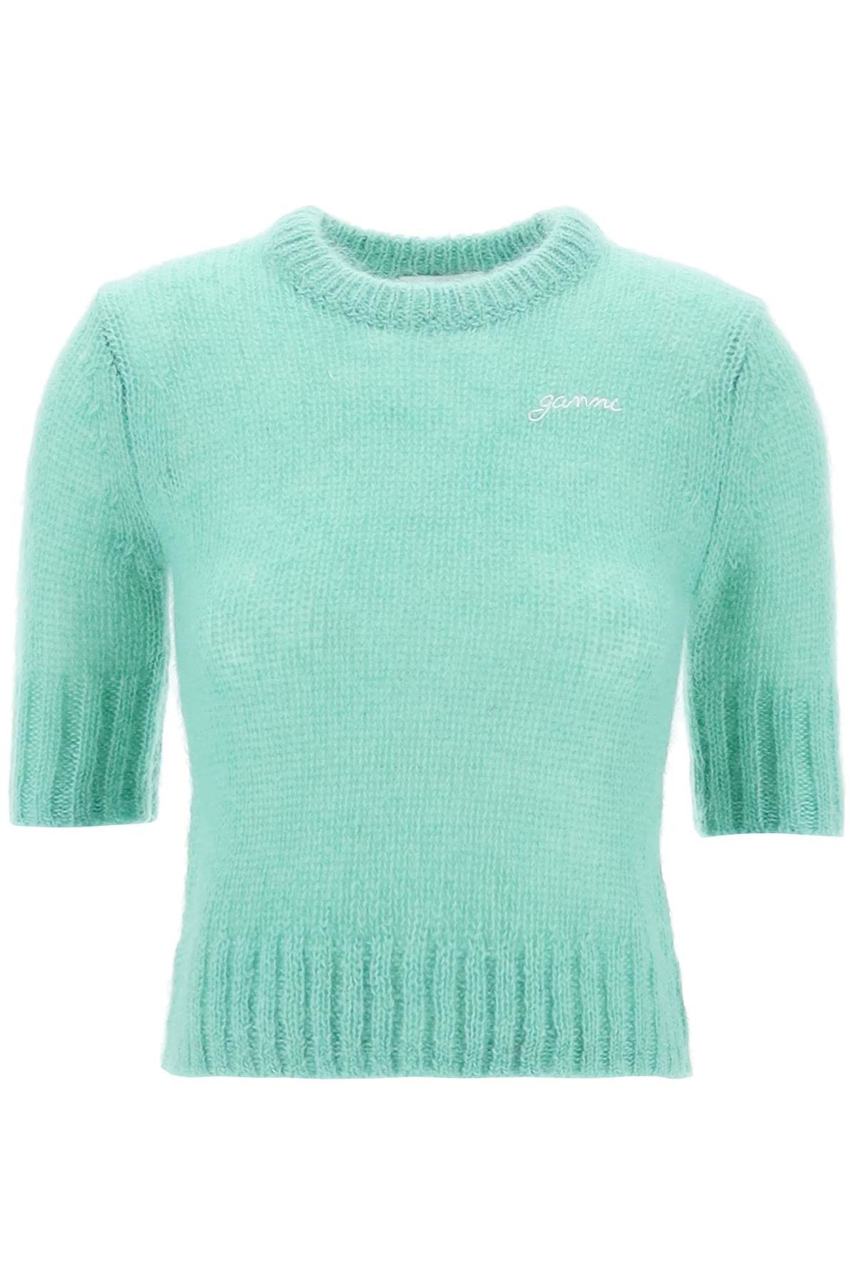 image of Ganni Mohair Pullover Sweater in Green, Women's (Size Small)