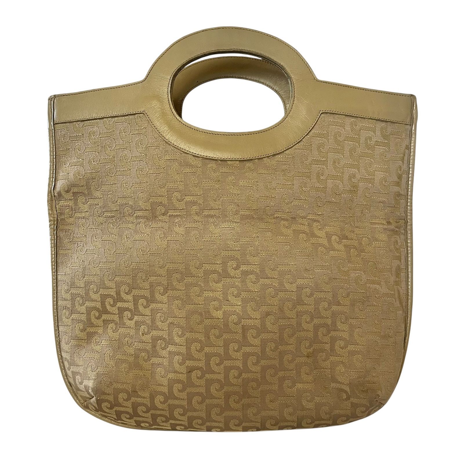 Pierre Cardin × Vintage Pierre Cardin Vintage Jacquard Beige Leather Foldover Tote Size ONE SIZE - 3 Thumbnail