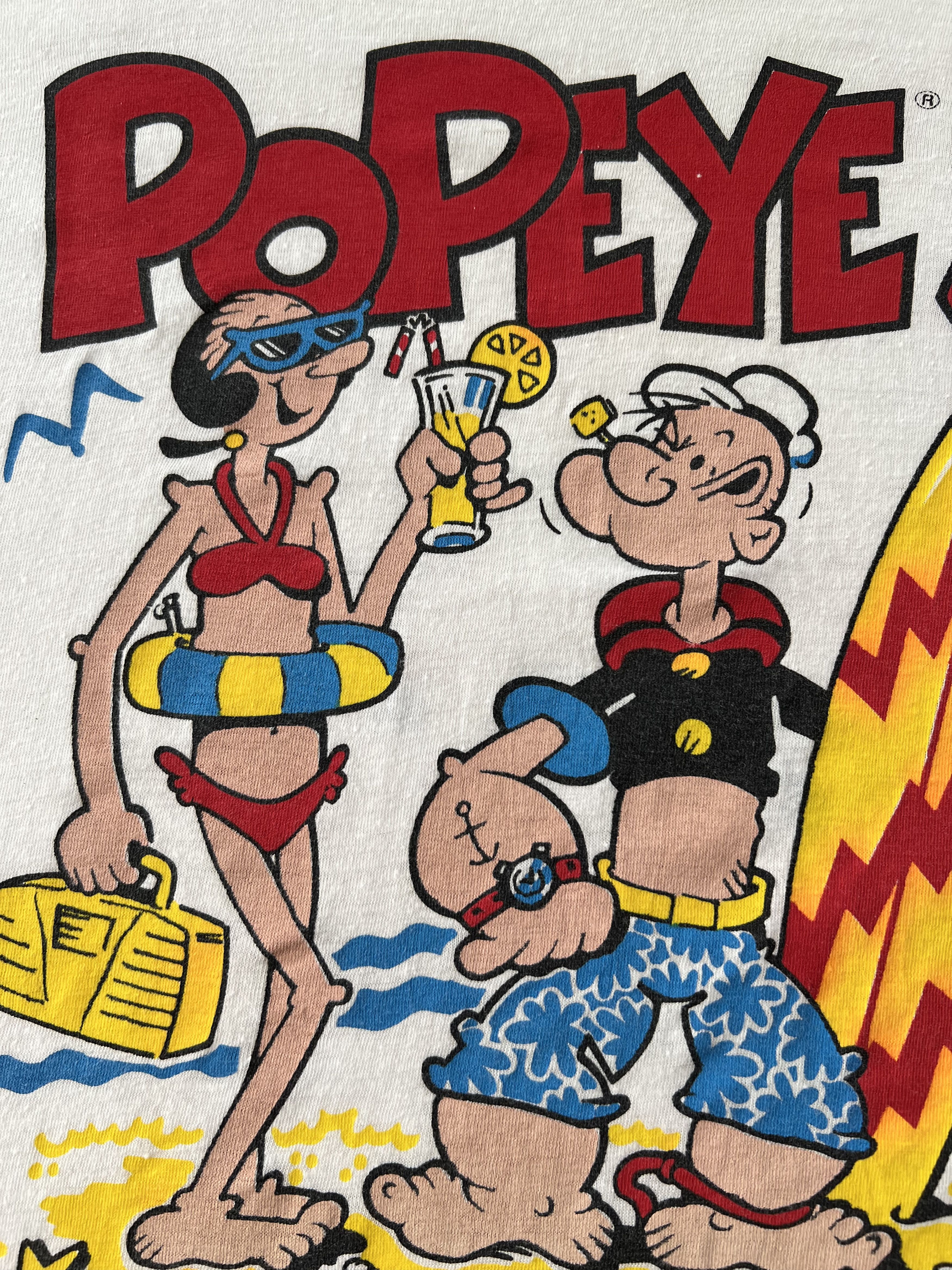 Cartoon Network Vintage 1990 Popeye Beach and Surf Club Cartoon T-shirt Size US M / EU 48-50 / 2 - 4 Thumbnail