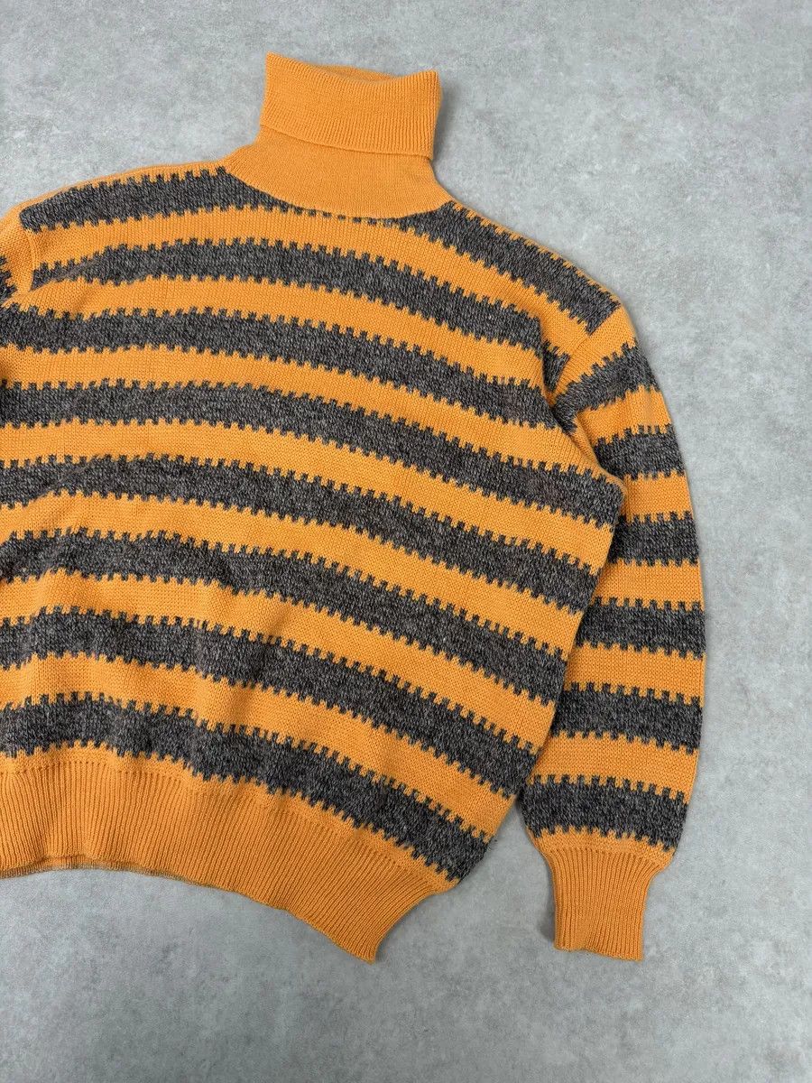 Emporio Armani 1980s Emporio Armani Orange & Grey Wool Turtleneck Sweater Size US S / EU 44-46 / 1 - 6 Thumbnail