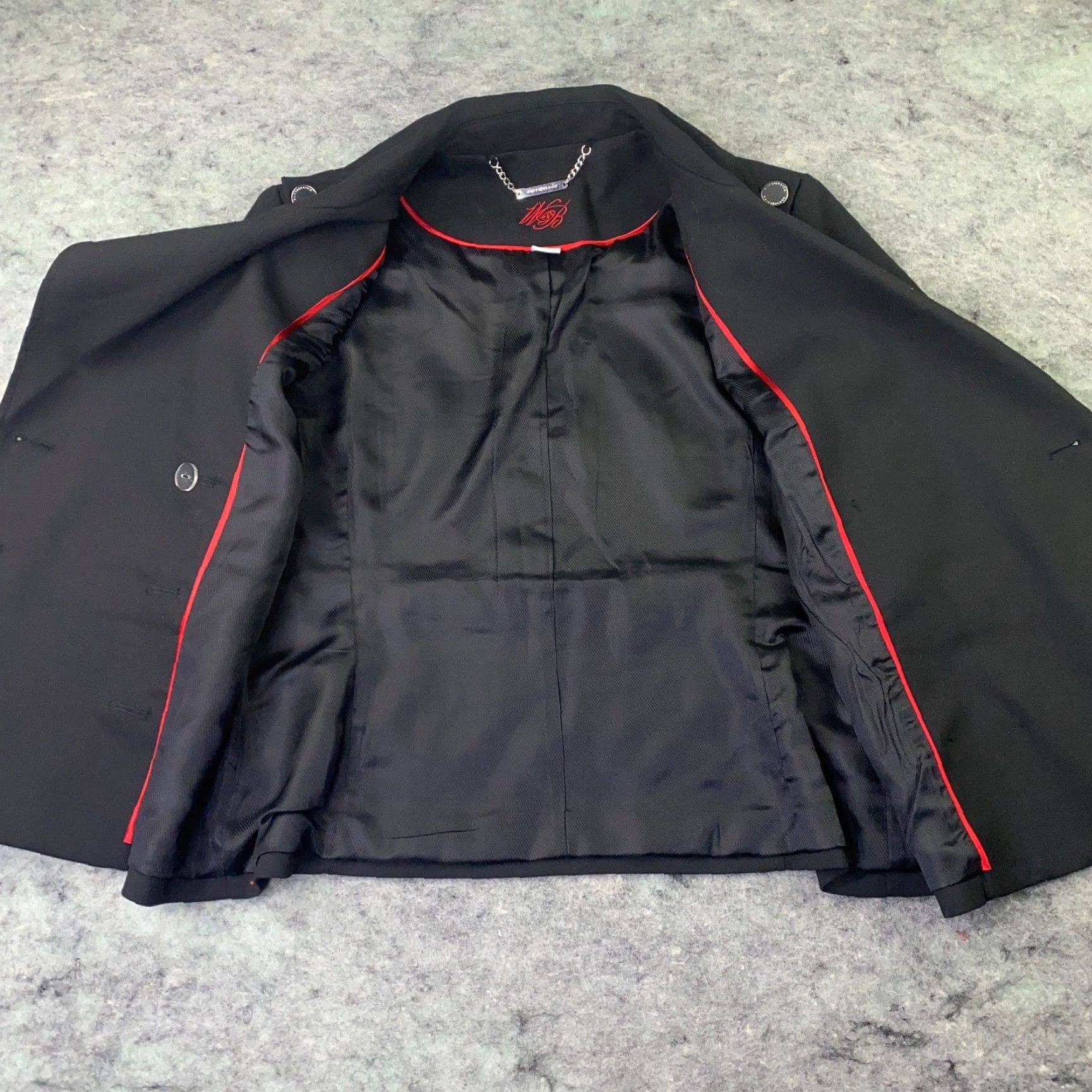 White House Black Market White Hous Black Market WHBM Womens Jacket 12 Black Double-Breasted Pea Coat Size XL / US 12-14 / IT 48-50 - 7 Thumbnail