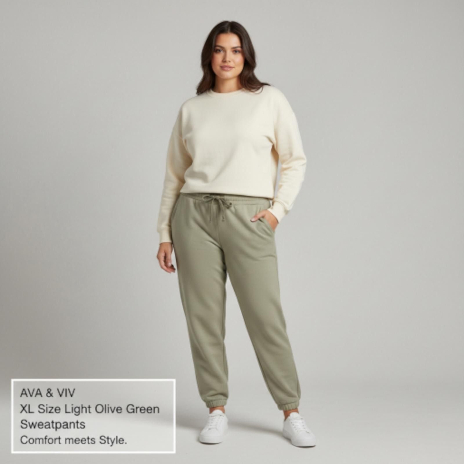 Other AVA & VIV XL Size Light Olive Green Sweatpants Size 40" / US 18 - 2 Thumbnail