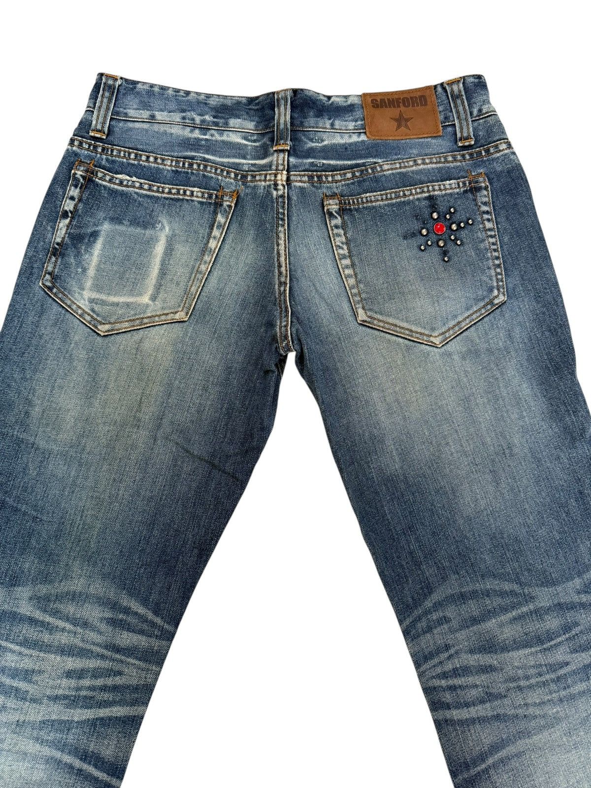 Tornado Mart Flared Jeans Sanford Distressed Faded Bootcut Denim Size US 31 - 22 Thumbnail