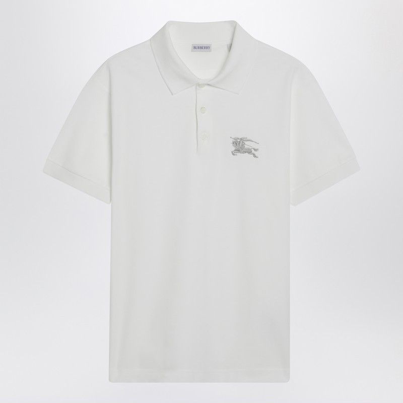 Burberry White Cotton Polo Shirt