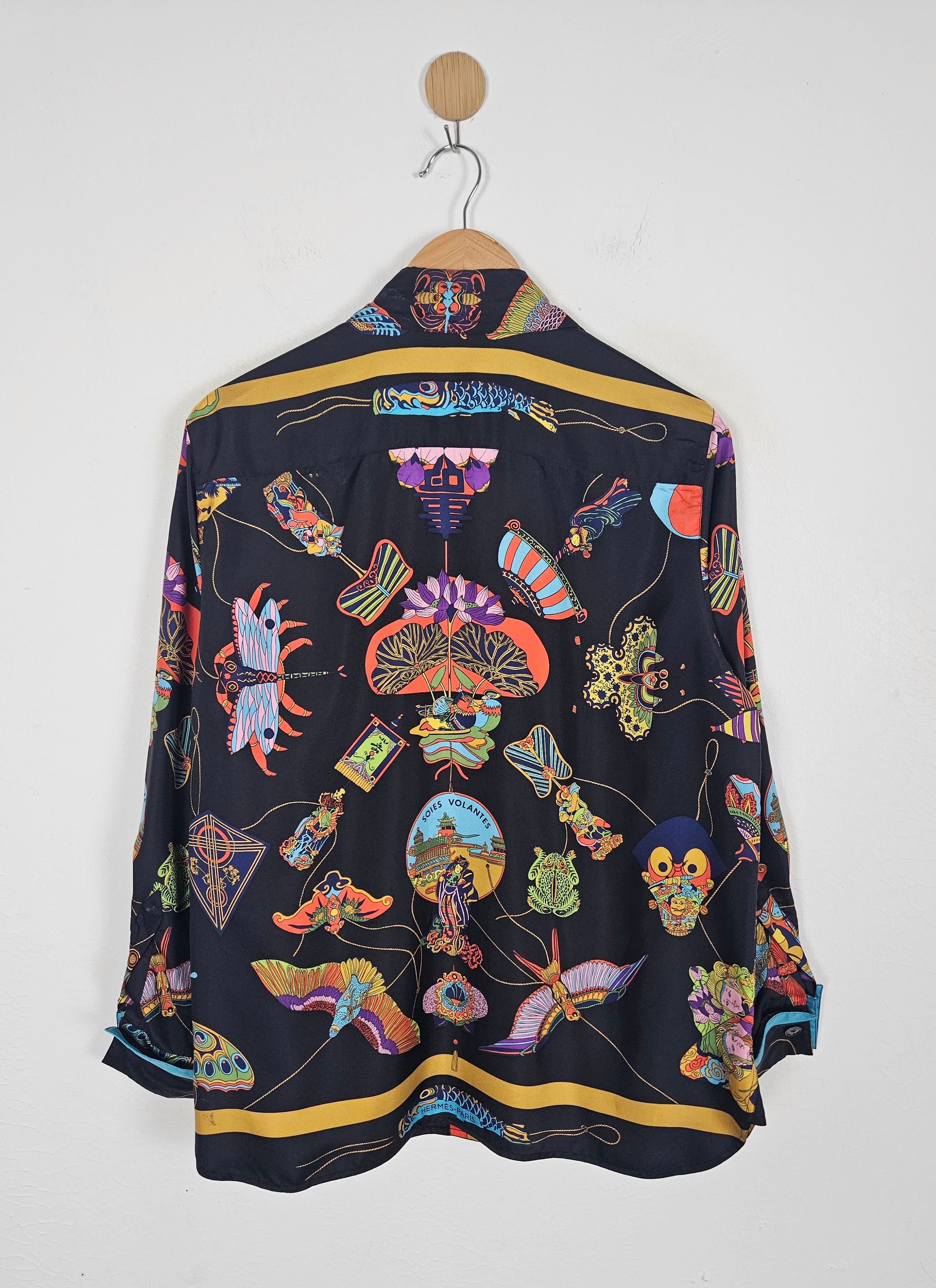 Hermes Hermes Soies Volantes Silk Shirt Size US M / EU 48-50 / 2 - 2 Thumbnail