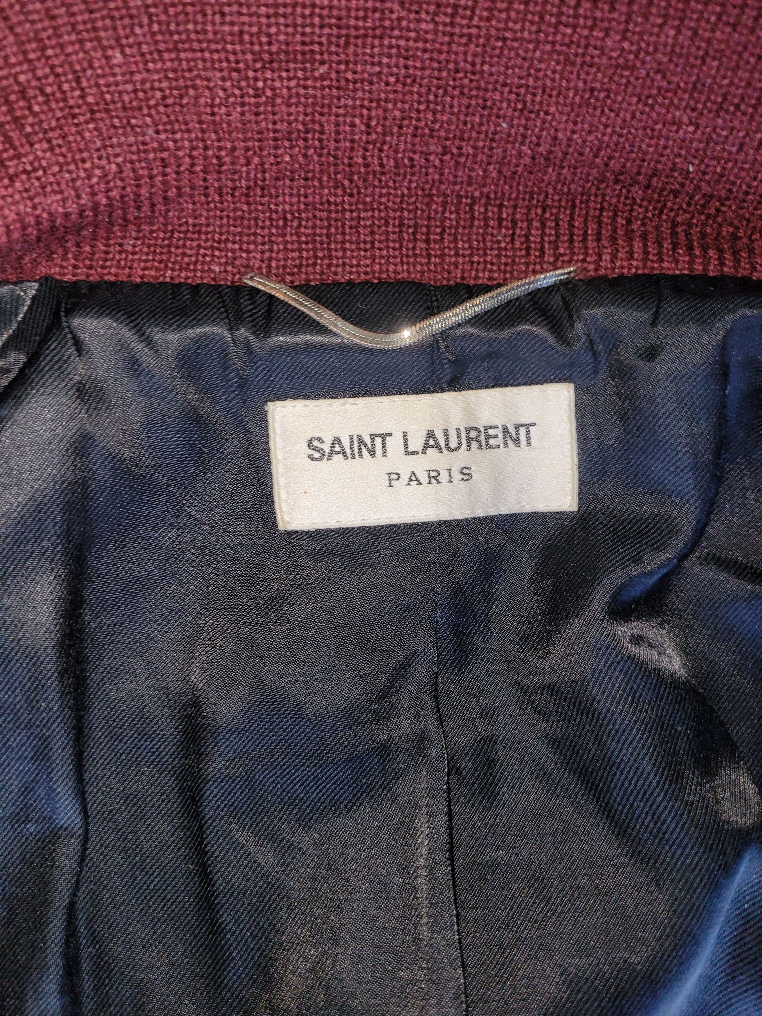 Saint Laurent Paris 2018 Saint Laurent Burgundy Teddy Jacket Size US M / EU 48-50 / 2 - 3 Thumbnail