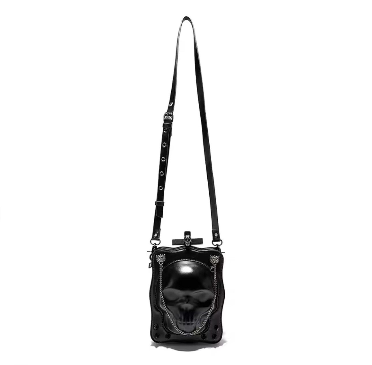 Japanese Brand × Vintage Halloween Theme Punk Rivet Skull Shape Shoulder bag Size ONE SIZE - 6 Thumbnail