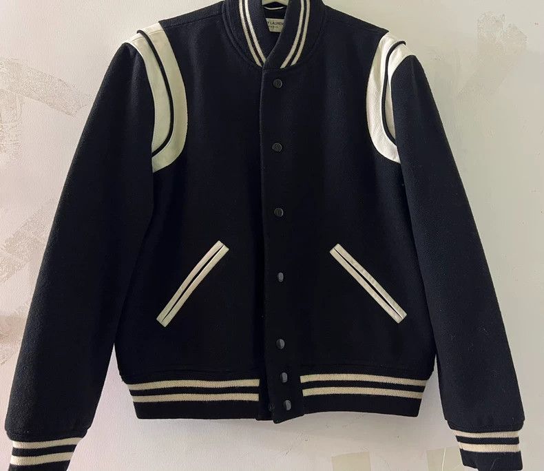 Saint Laurent Paris Saint Laurent Black Button-up Baseball Jacket Size US M / EU 48-50 / 2 - 1 Thumbnail