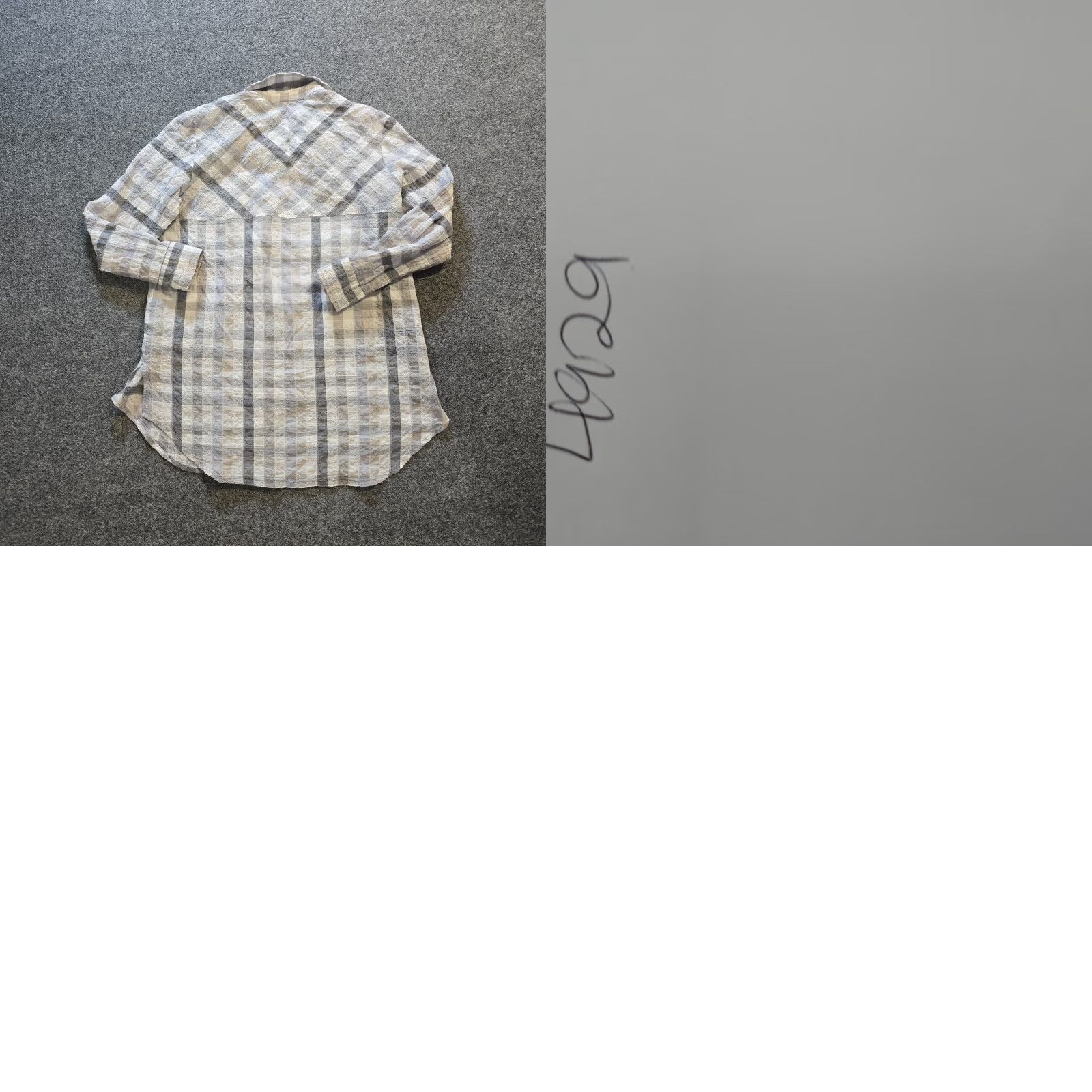 Habitat Habitat Top Womens Shirt Size Small Gray White Plaid Texture Button Long Sleeve Casual Size S / US 4 / IT 40 - 8 Thumbnail