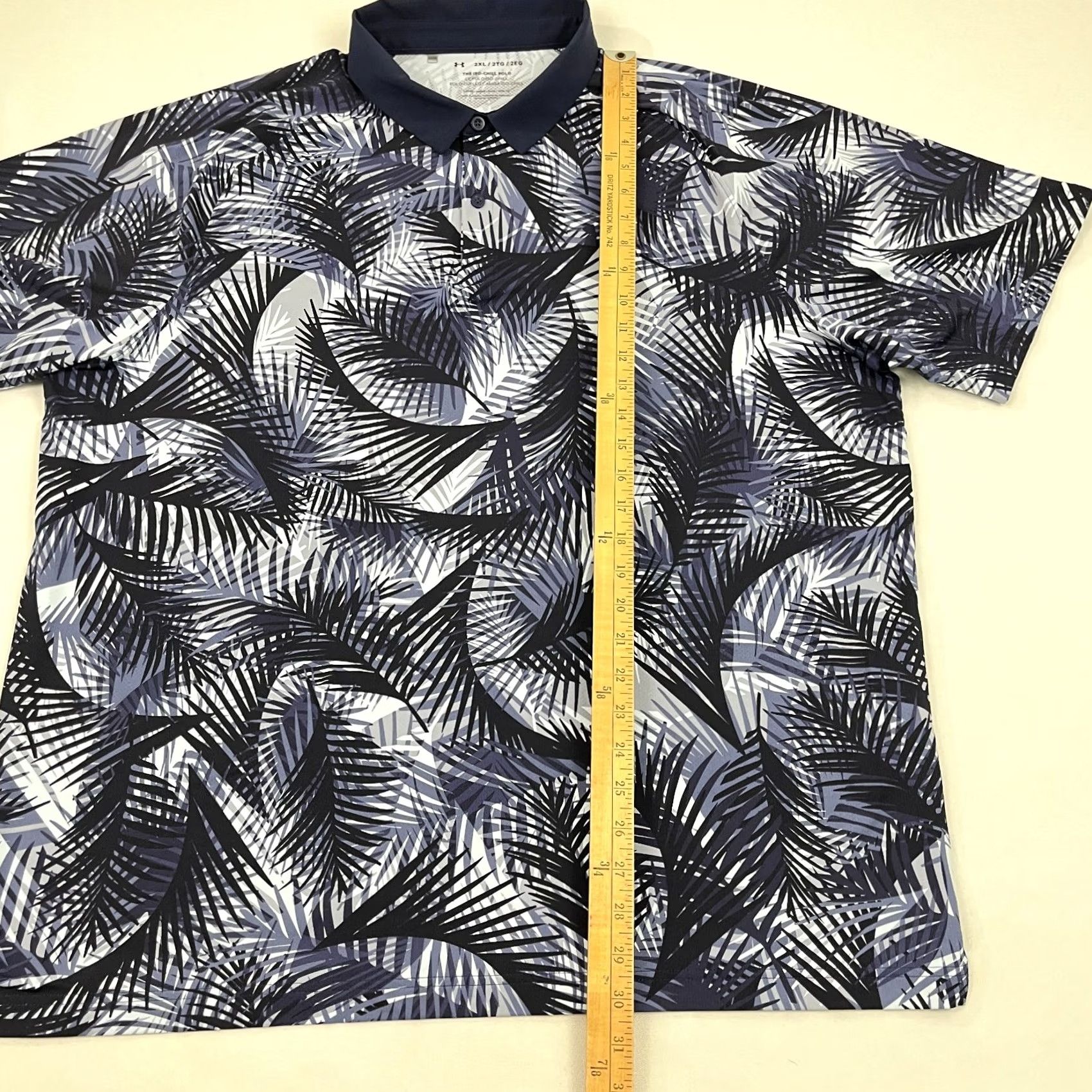 Under Armour Under Armour Iso Chill Polo Shirt Mens 2XL Blue Floral Hawaiian Performance Golf Shirt Size US XXL / EU 58 / 5 - 5 Thumbnail