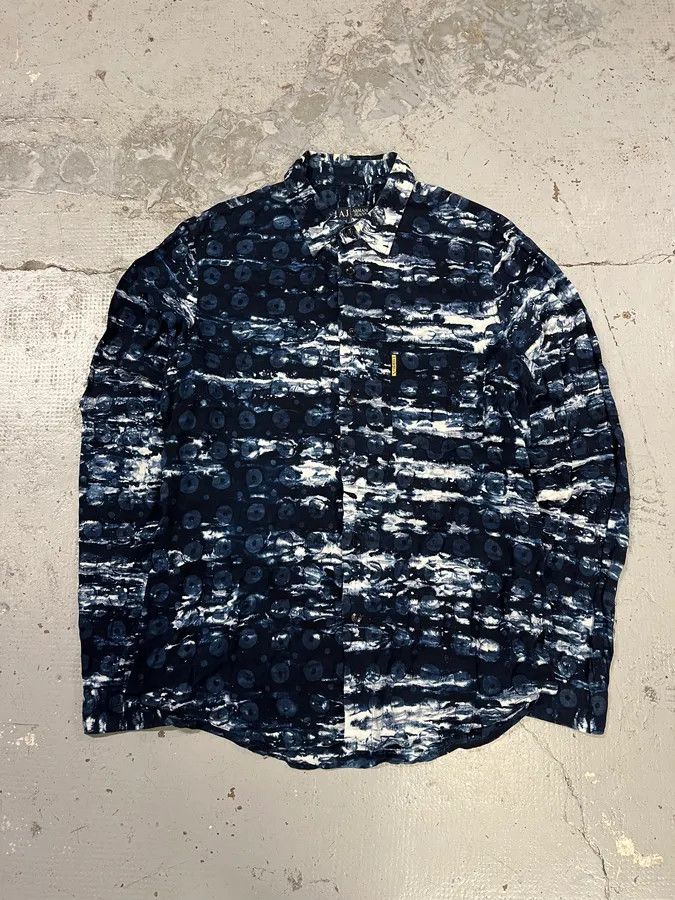 Armani 2000s Armani Blue Wave Modern Shirt Size US L / EU 52-54 / 3 - 1 Thumbnail