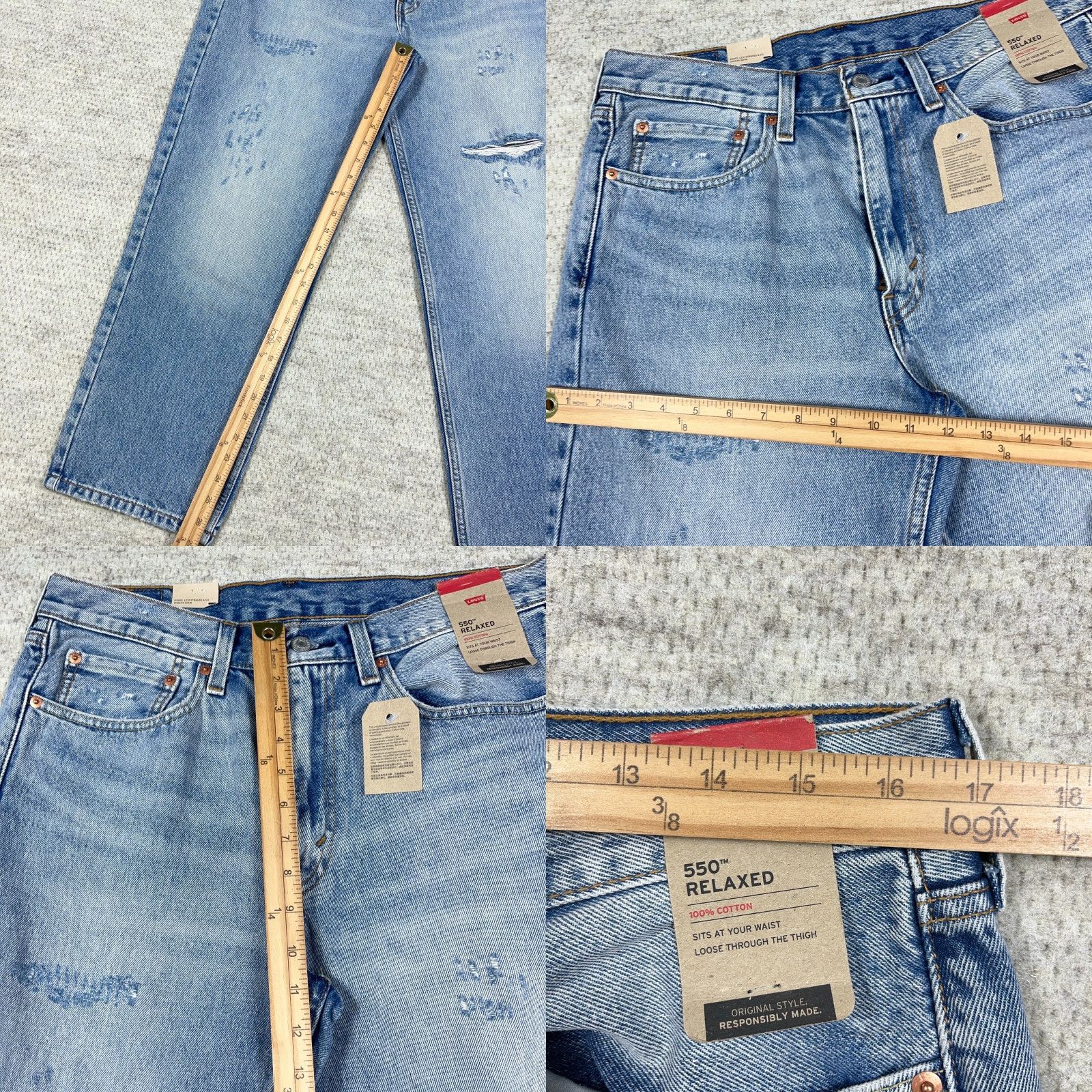 Levi's VINTAGE Levi's 550 Jeans Men 34x29 Relaxed Fit Distressed Blue 100% Cotton Levi's Jeans Men Regular Size 34 Size US 34 / EU 50 - 8 Thumbnail