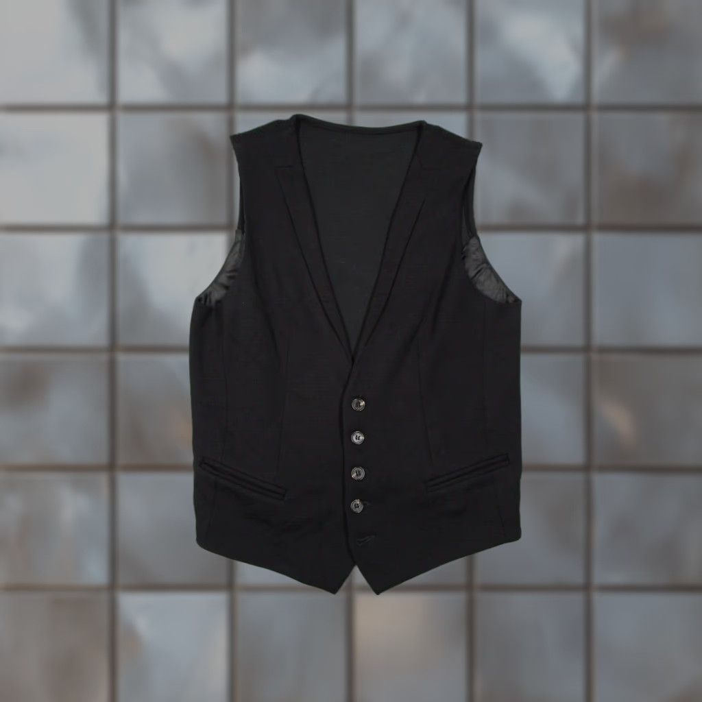 Vintage David Mayer Naman Vest Mens Large Black Button Up Wool Blend Made in Tunisia Size US L / EU 52-54 / 3 - 1 Thumbnail