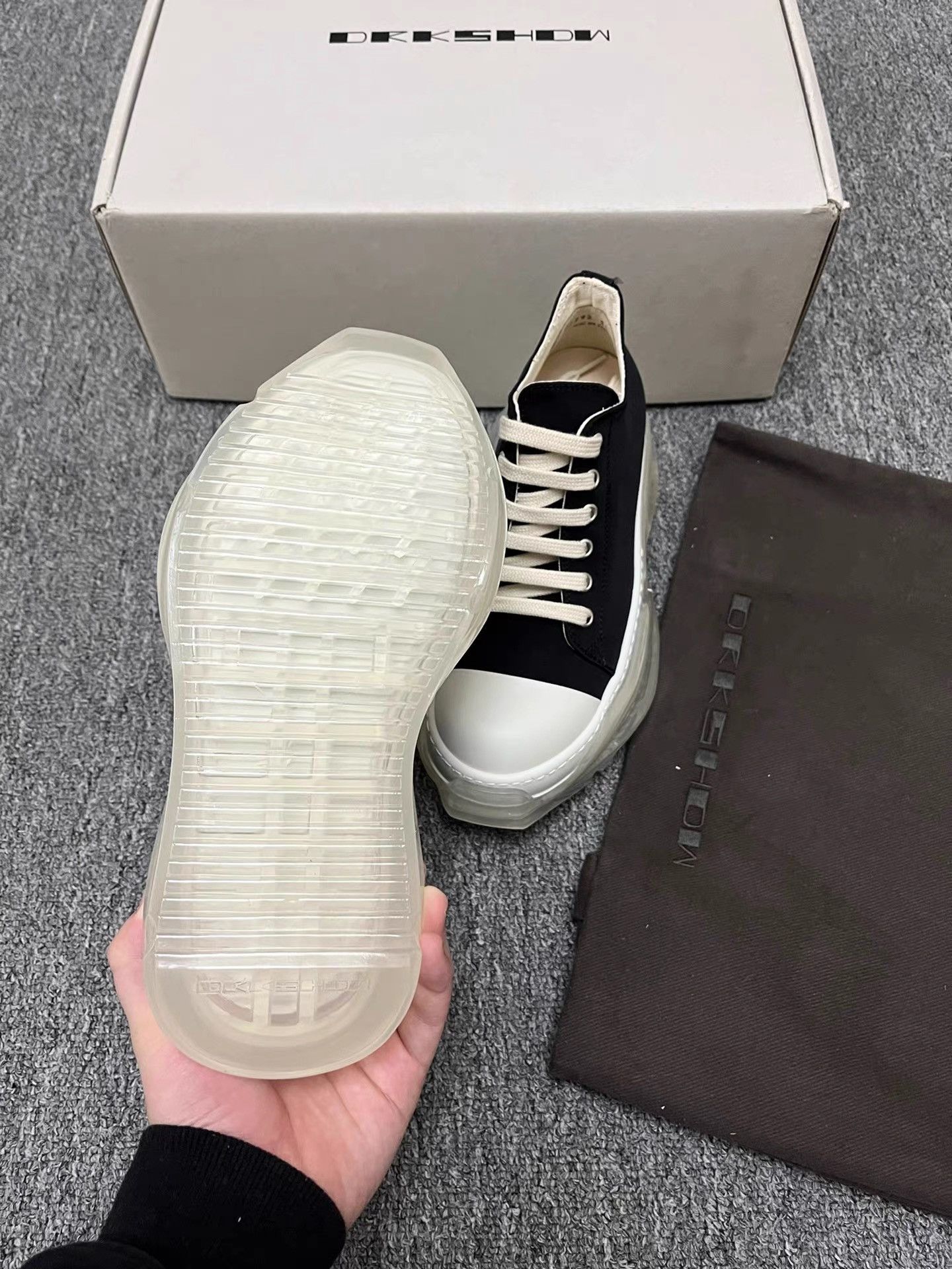 Rick Owens Rick Owens Women's Black & White Satin Tank Sole Ramones K34 Size US 6.5 / IT 36.5 - 4 Thumbnail