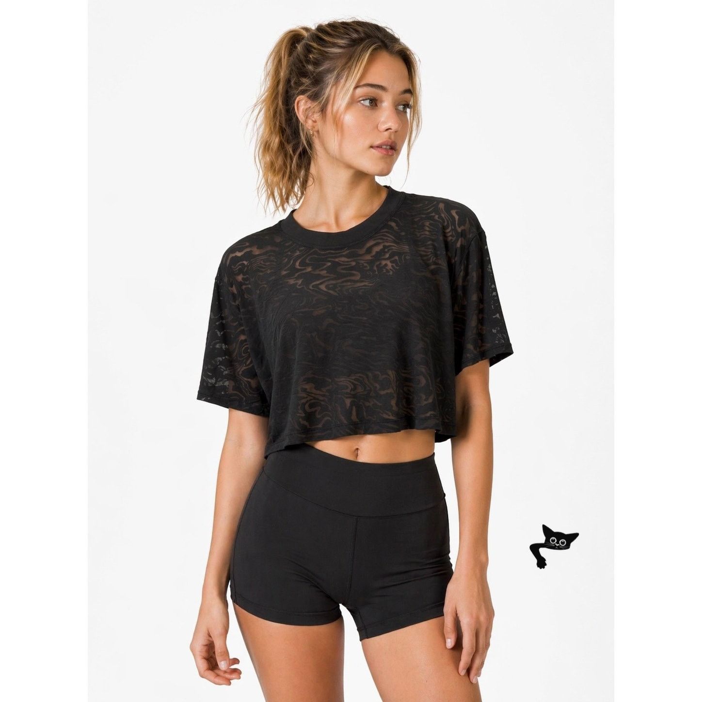 Lululemon Lululemon All Yours Cropped T-Shirt Veil Black Women Size 8 Size M / US 6-8 / IT 42-44 - 6 Thumbnail