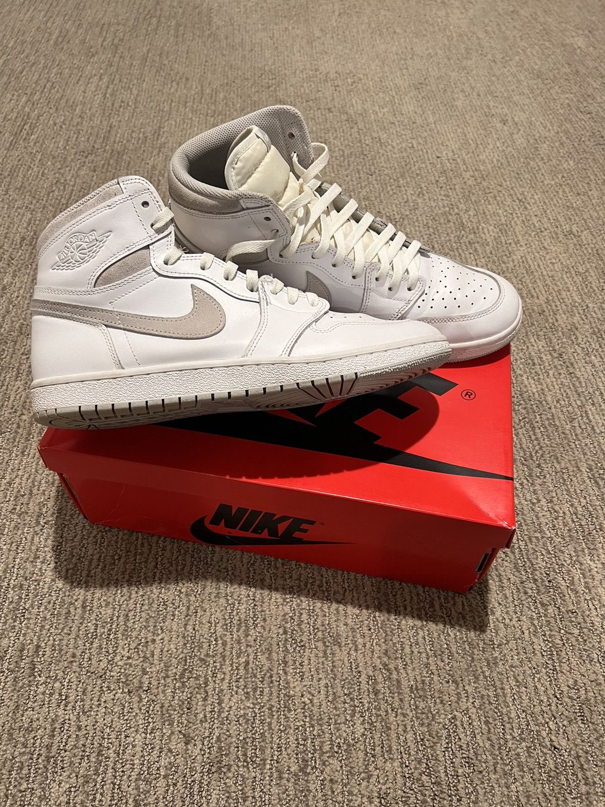 image of Jordan Nike Air Jordan 1 Retro Neutral Grey Hi 85 Shoes, Men's (Size 12)